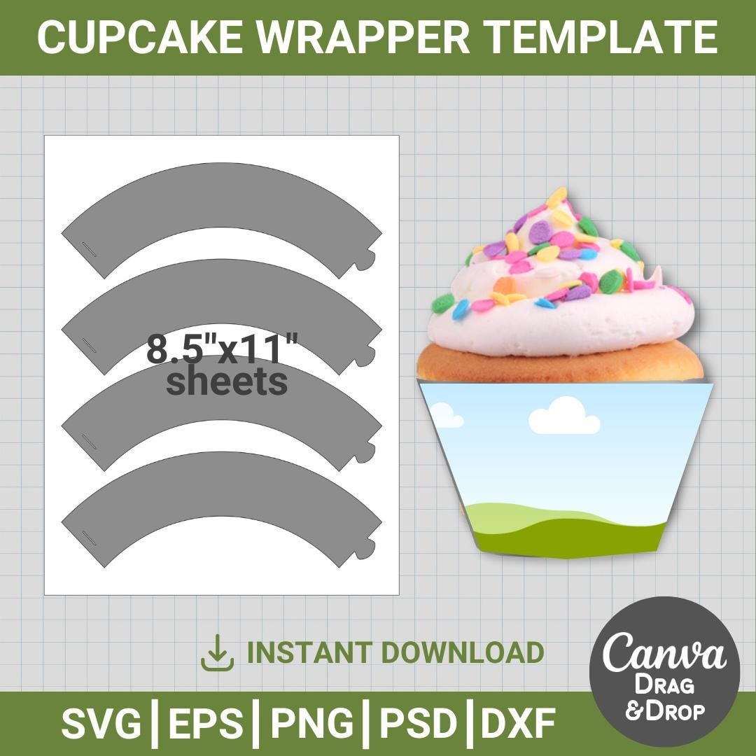 Free Printable Gothic Cupcake Wrapper Template