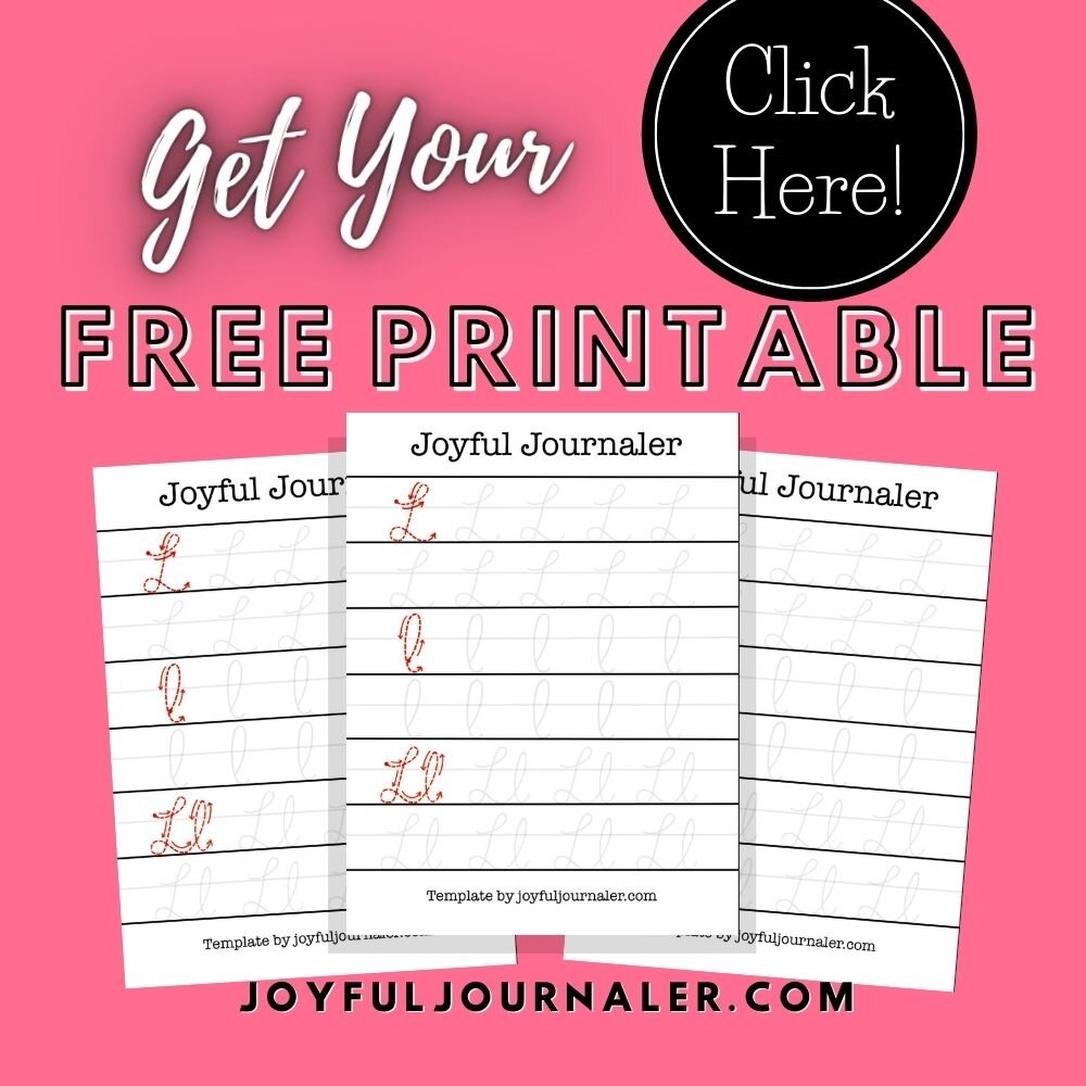 Cursive Letter L FREE Printable Joyful Journaler