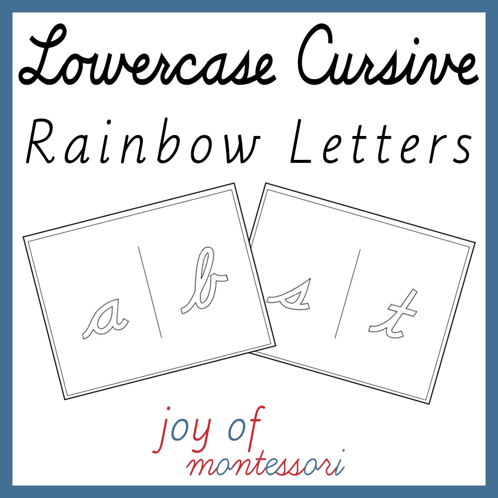 Cursive Lowercase Rainbow Letter Template Joy Of Montessori