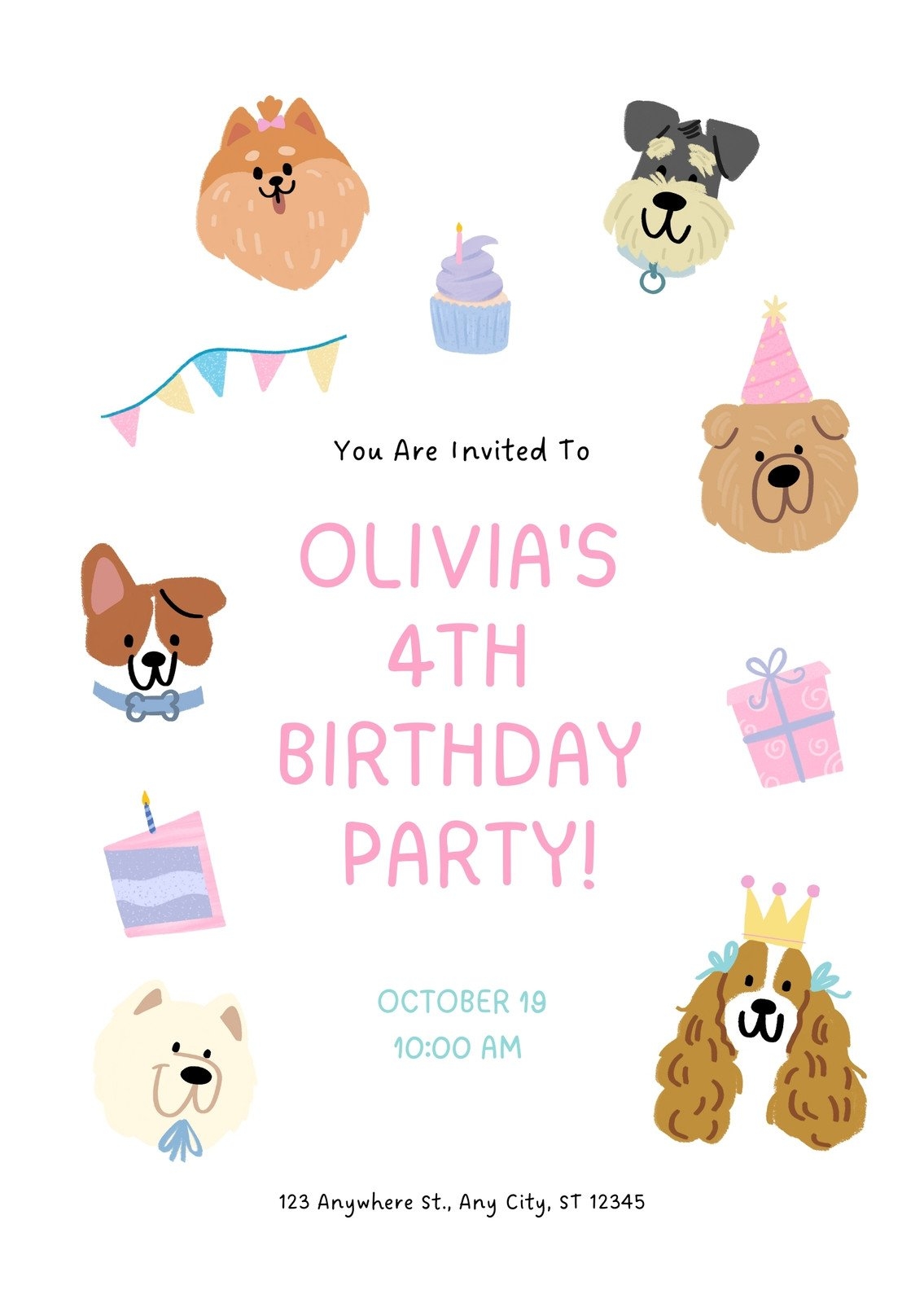 Customize 140 Dog Birthday Invitation Templates Online Canva