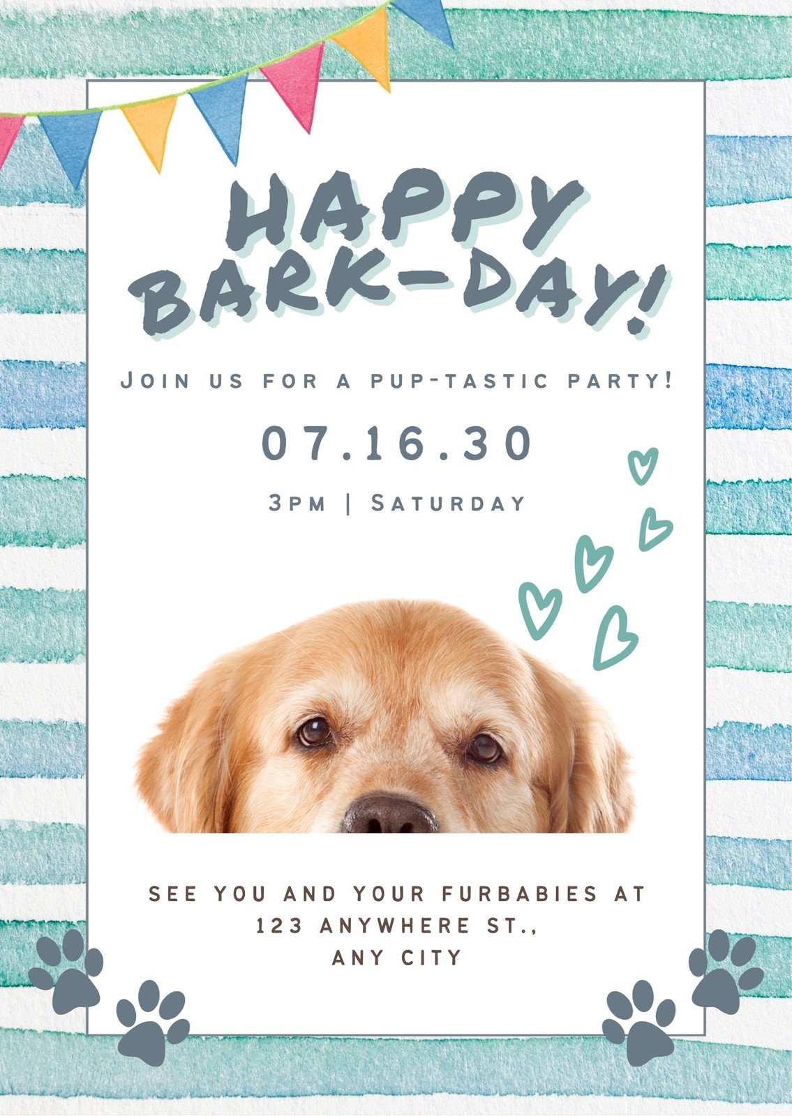 Printable Free Dog Party Invitation Template