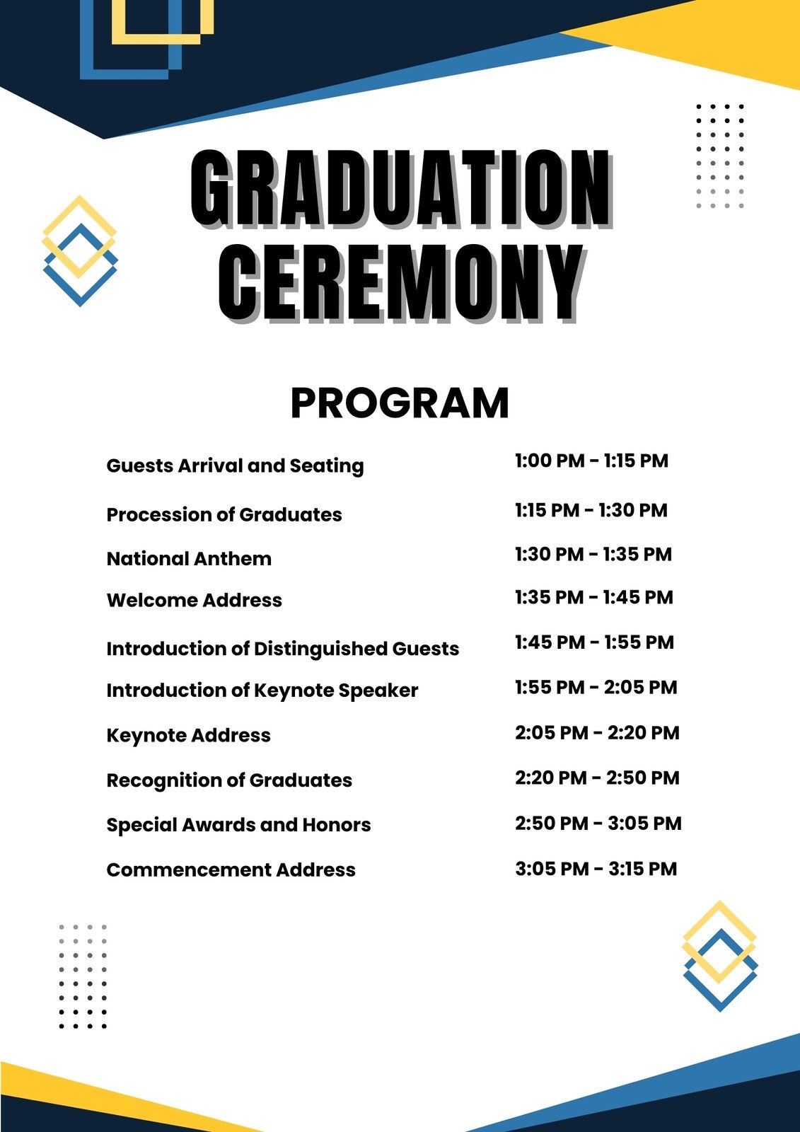 Customize 410 Graduation Programs Templates Online Canva