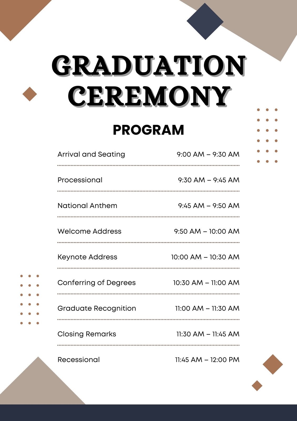 Customize 410 Graduation Programs Templates Online Canva