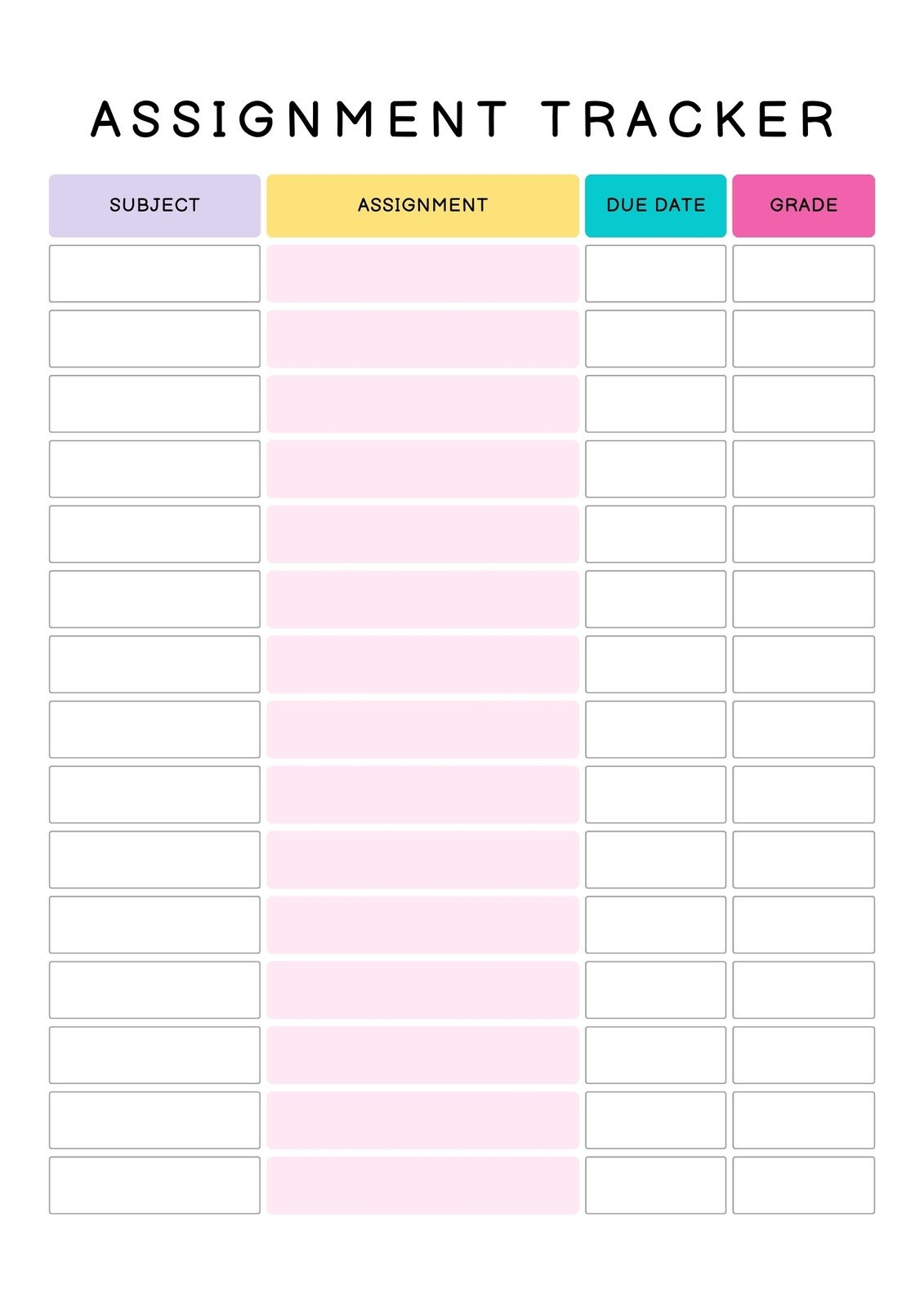 Homework Planner Printable Free