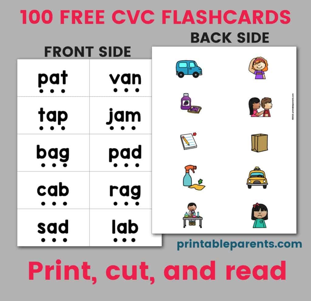 Cvc Flashcards Free Printable