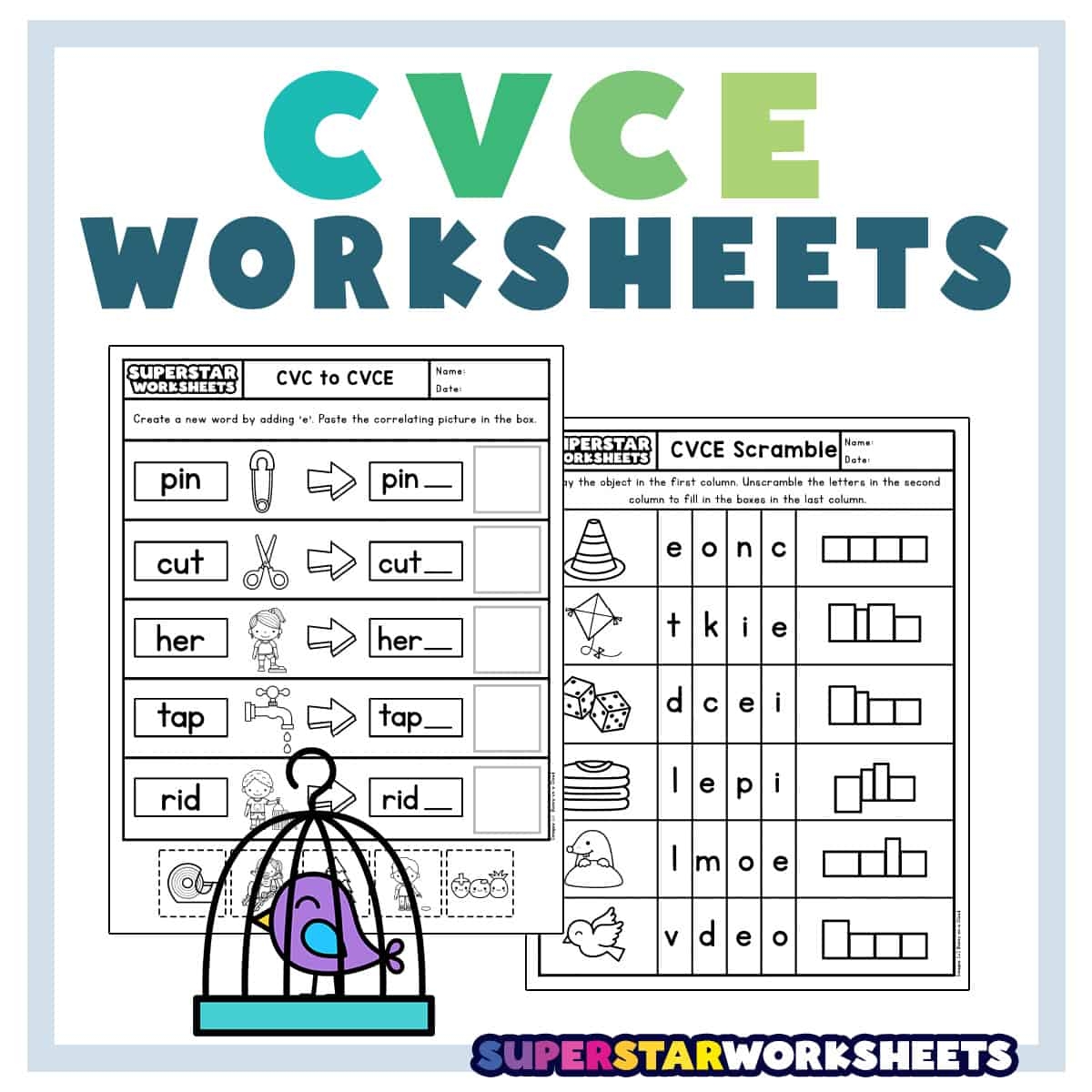 Free Printable Cvce Worksheets