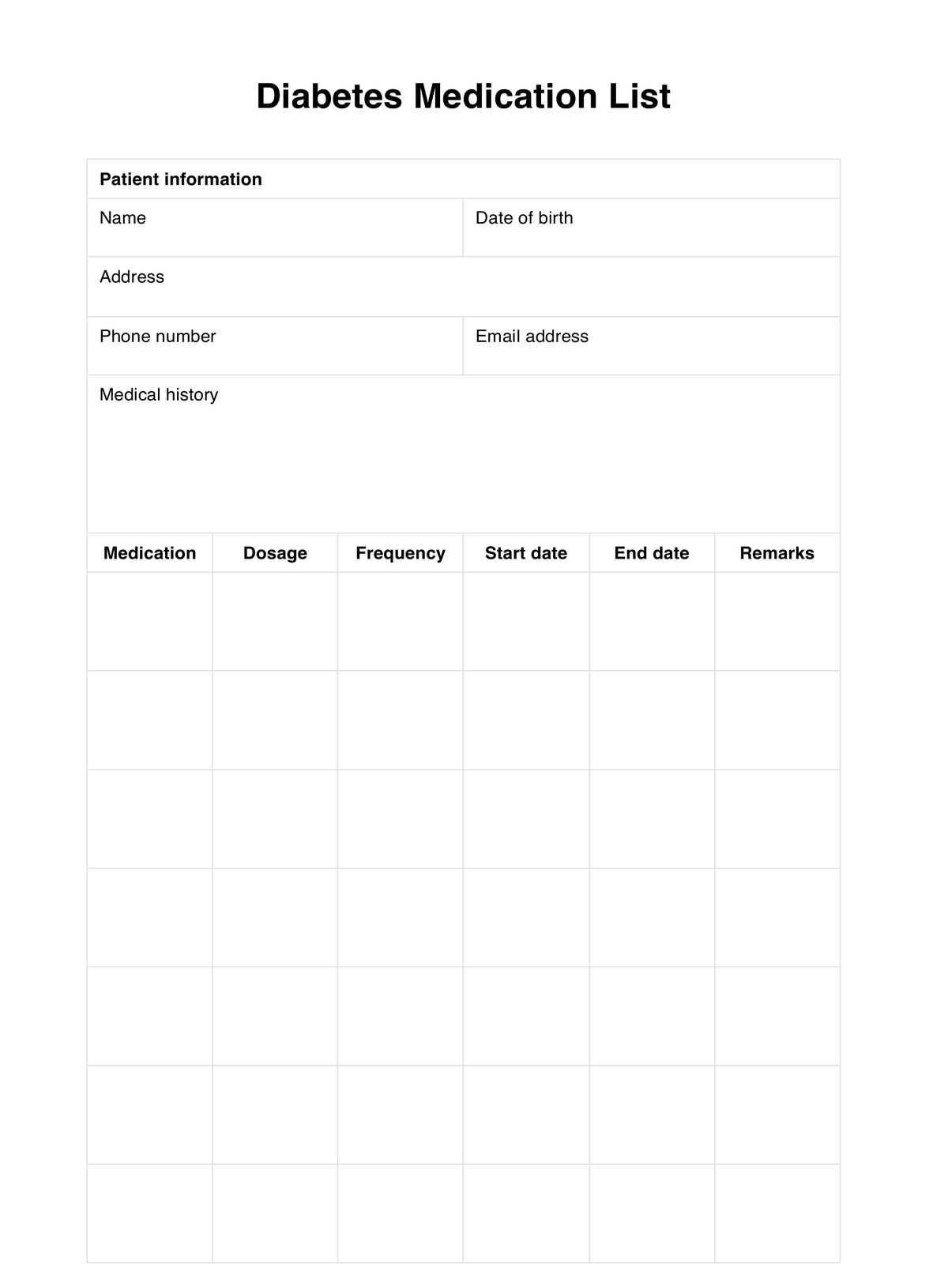Free Printable Medication List Pdf Free Printable Medication List Pdf