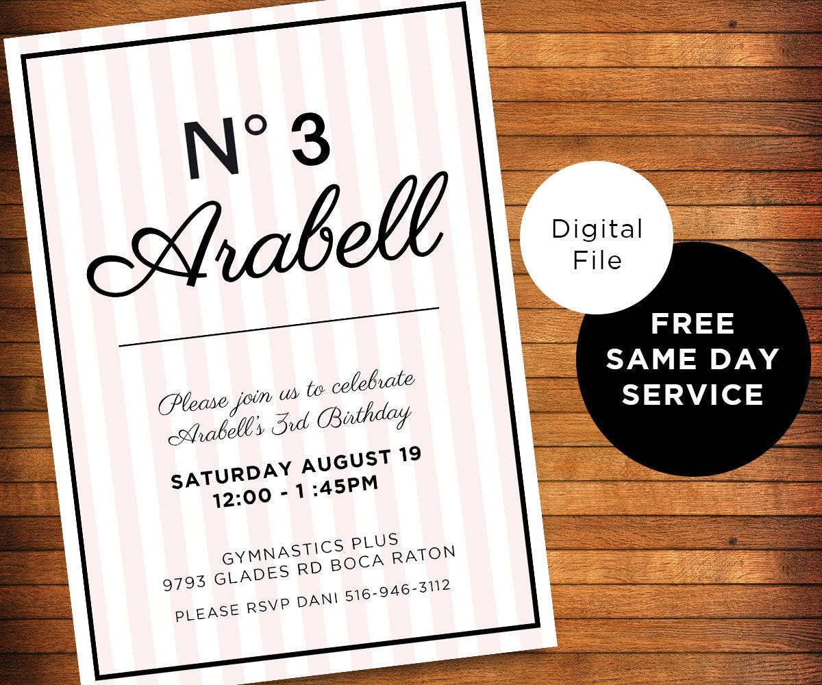 Free Printable Chanel Invitation Template
