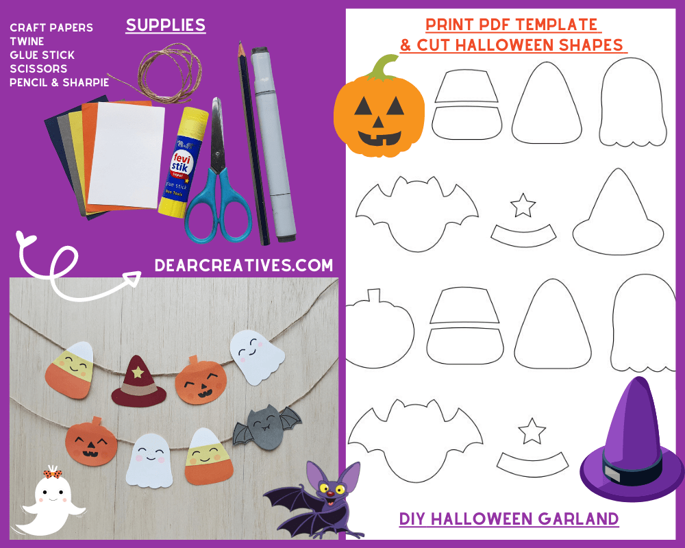 DIY Halloween Garland U0026 Halloween Printable Template Dear Creatives DIY Halloween Garland U0026 Halloween Printable Template Dear Creatives