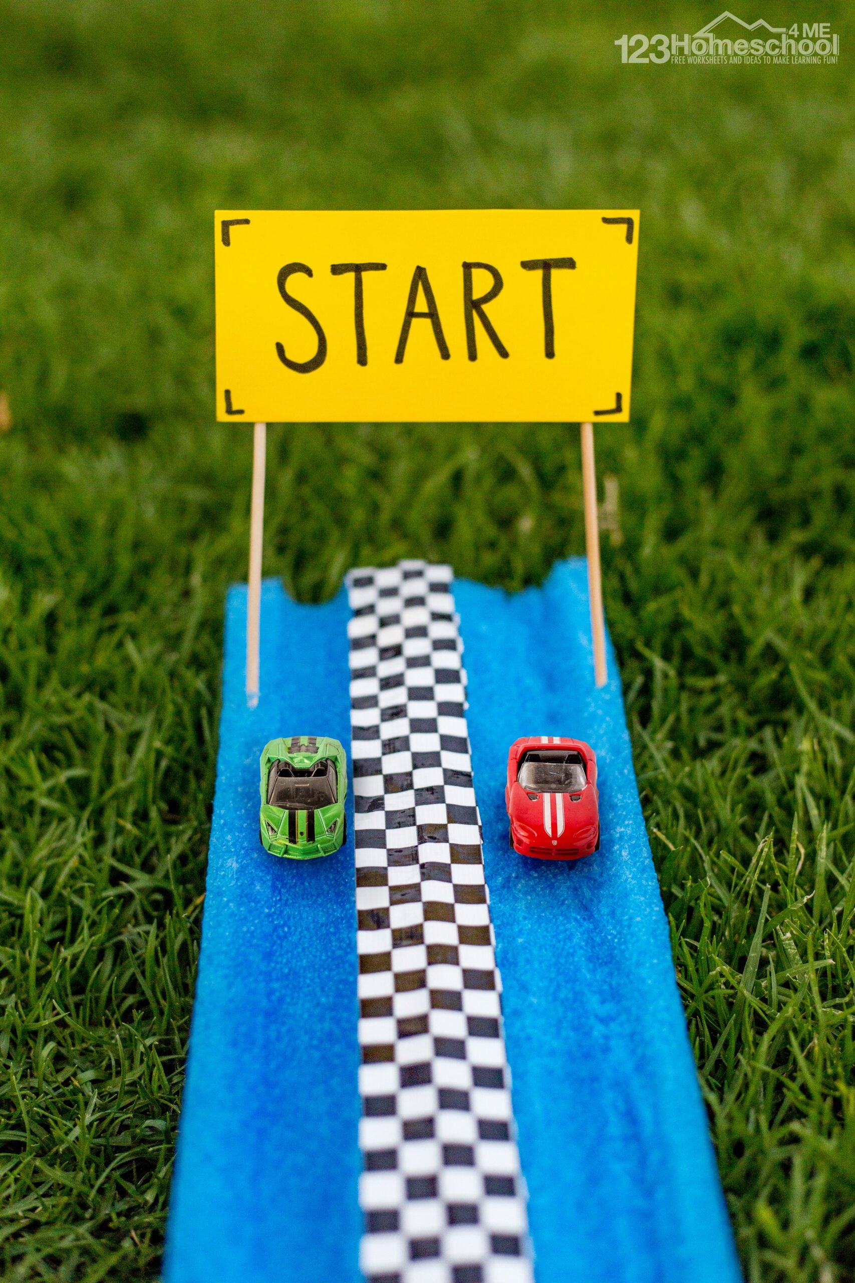  DIY Pool Noodle Race Track Activity For Kids