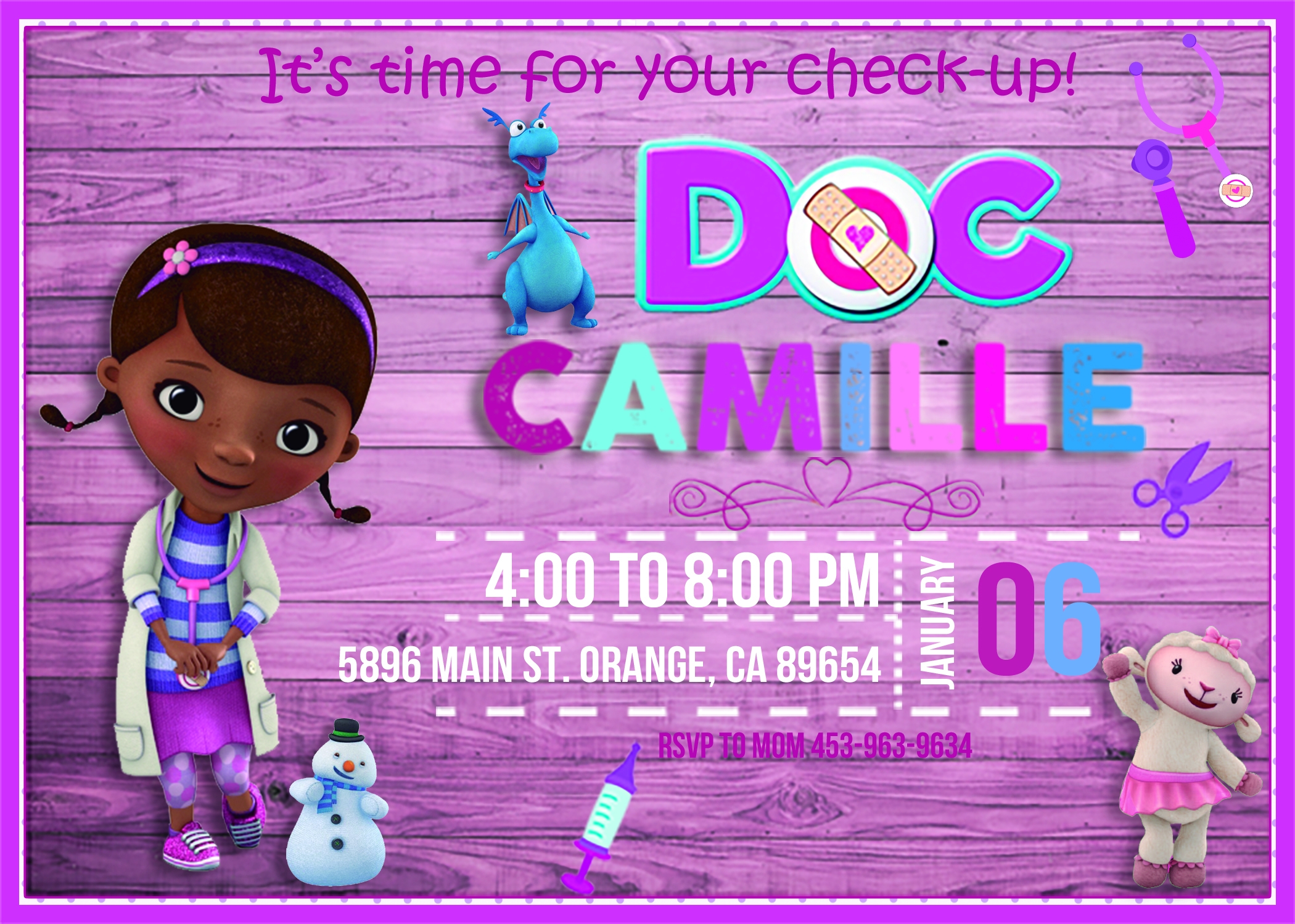 Doc McStuffins Birthday Invitation Price 4 25 