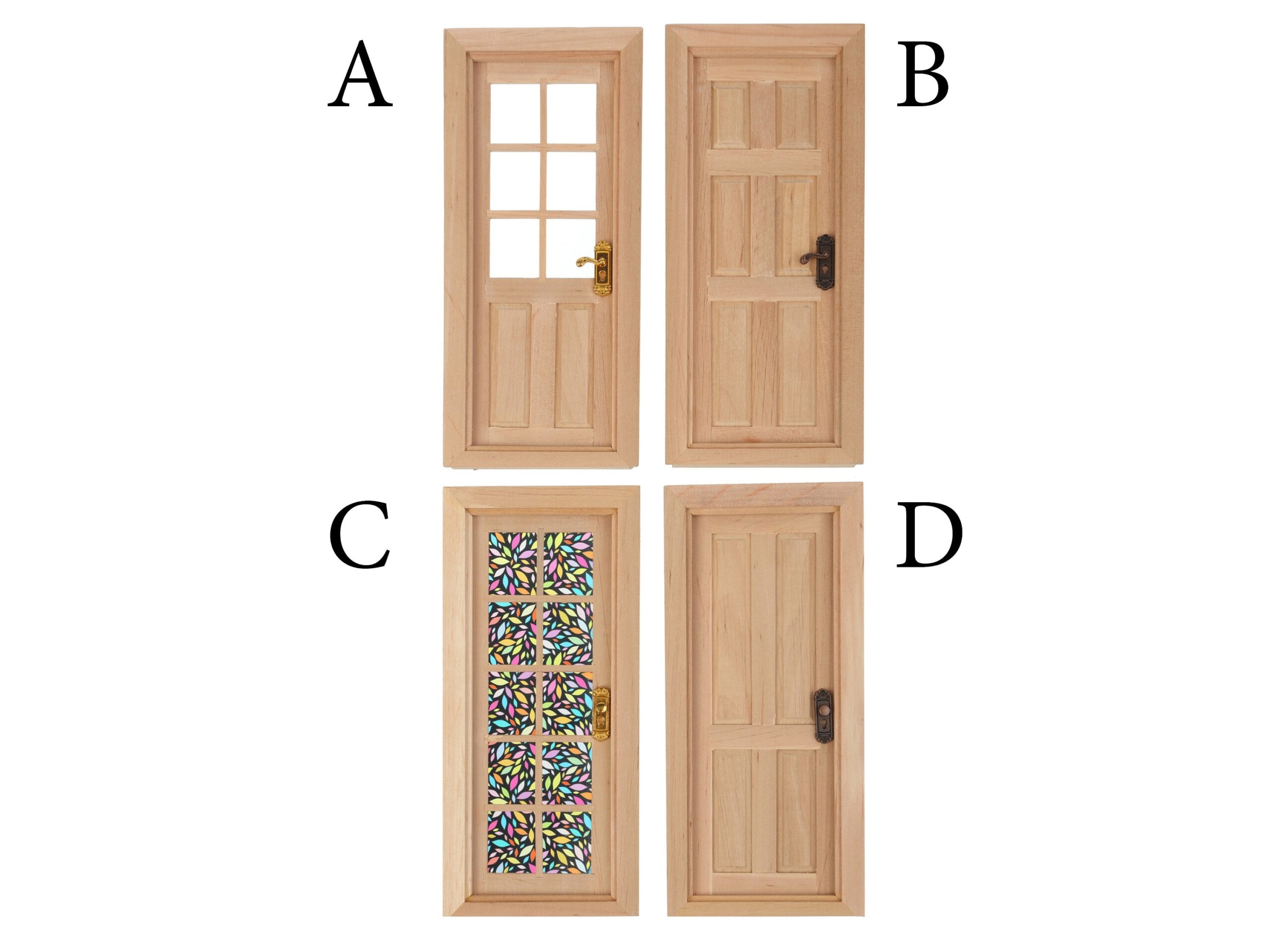 Dollhouse Miniature Scale Dollhouse 1 12 Wood Door Unpainted 