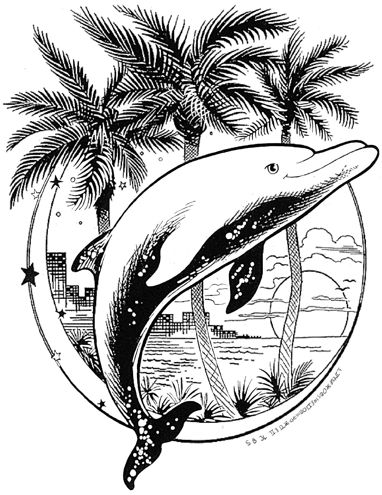 Free Printable Dolphin Coloring Pages