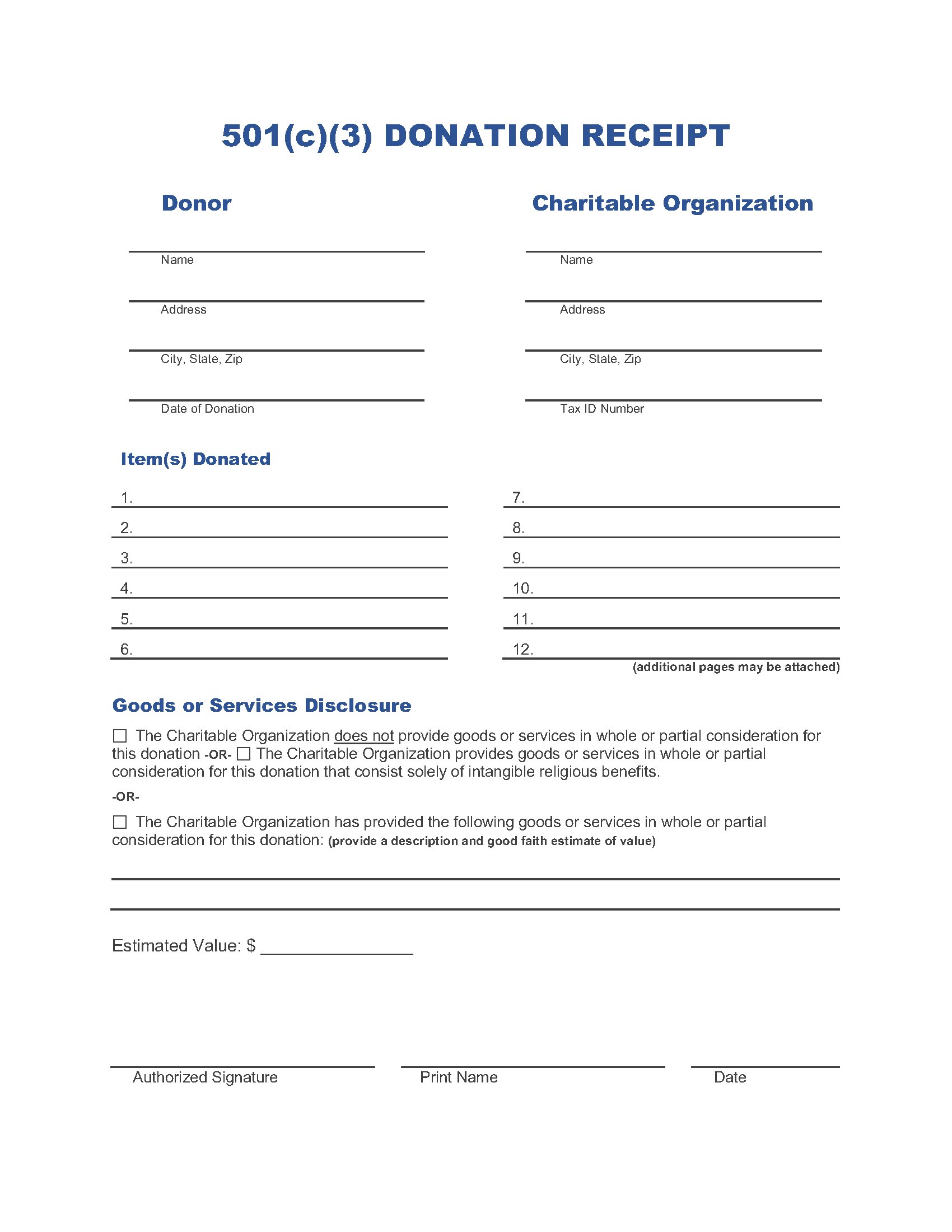 Donation Receipt Template Invoice Maker