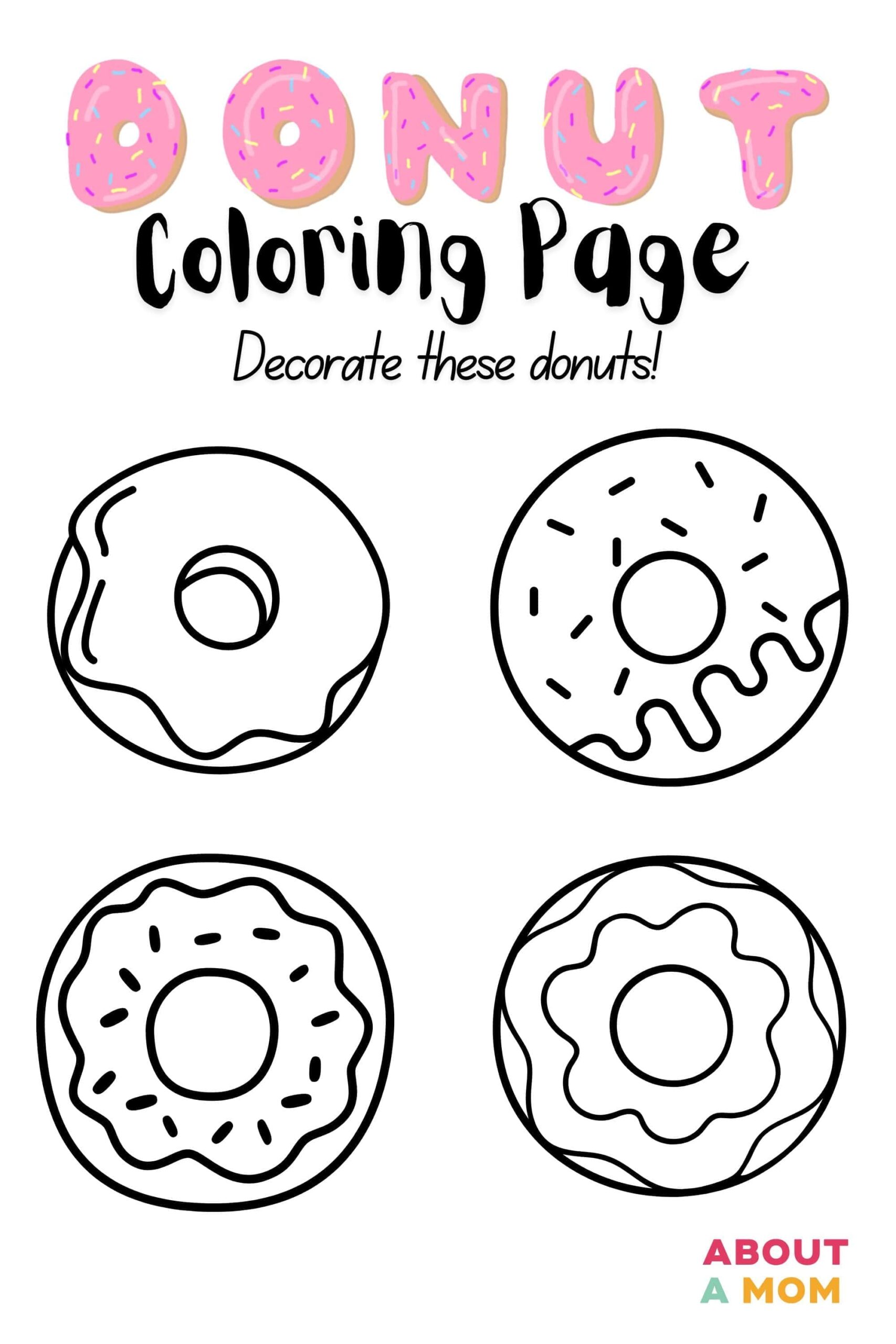 Donut Printable Activity Book About A Mom