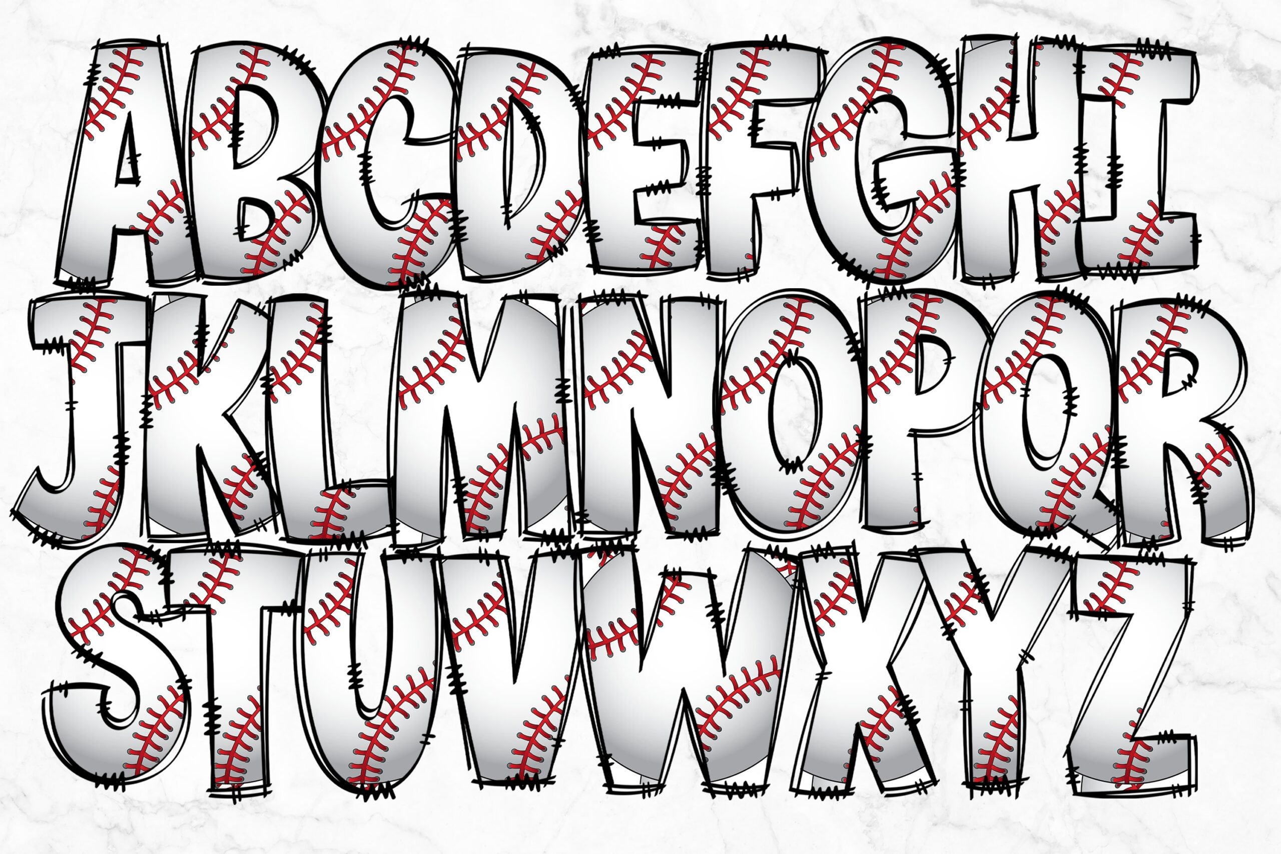 Doodle Letters Alphabet Clipart Doodle Sublimation Letter 