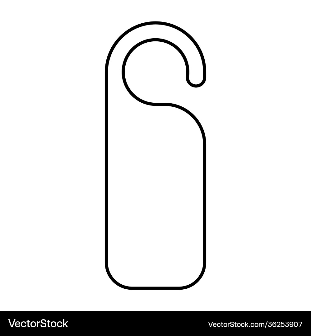 Door Hanger Template Outline Knob Do Royalty Free Vector