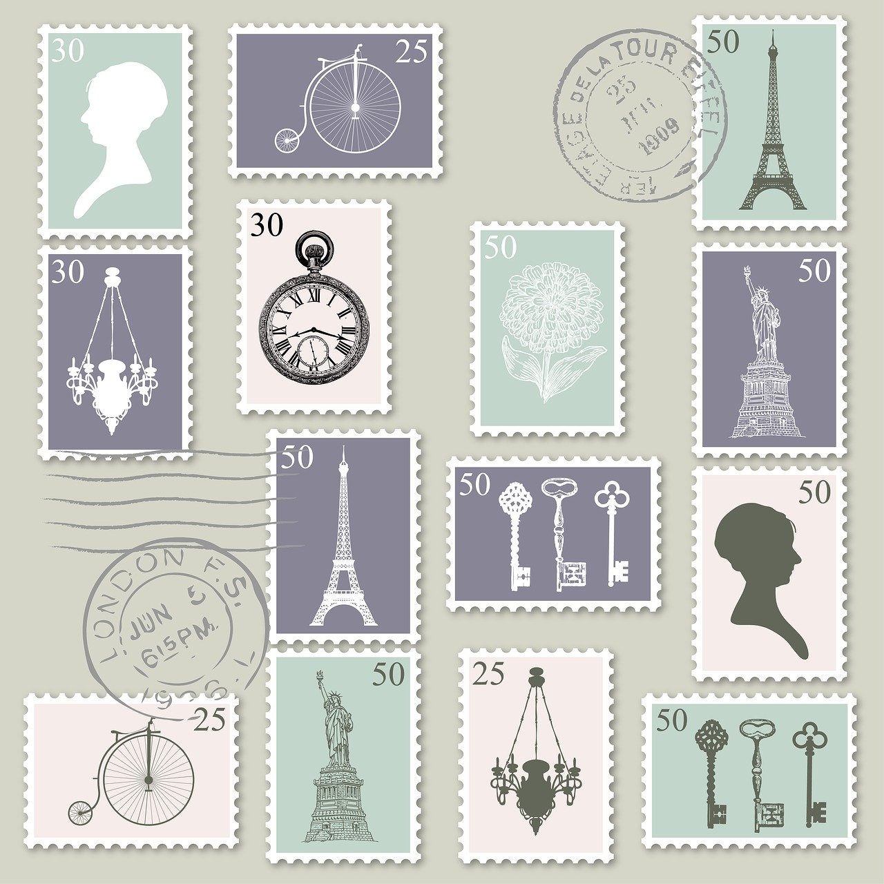 Download Postage Stamps Postage Stamps Royalty Free Stock Illustration Image Pixabay