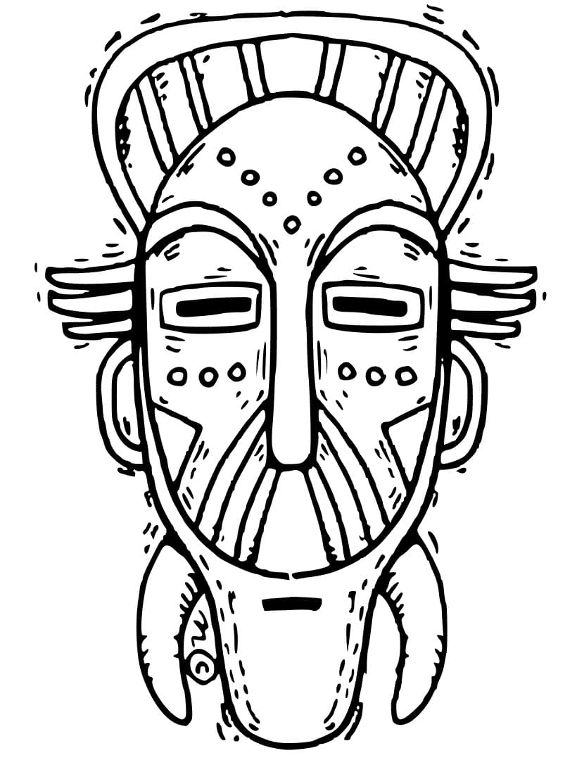 Drawing Of African Tribal Mask Coloring Page Download Print Or Color Online For Free