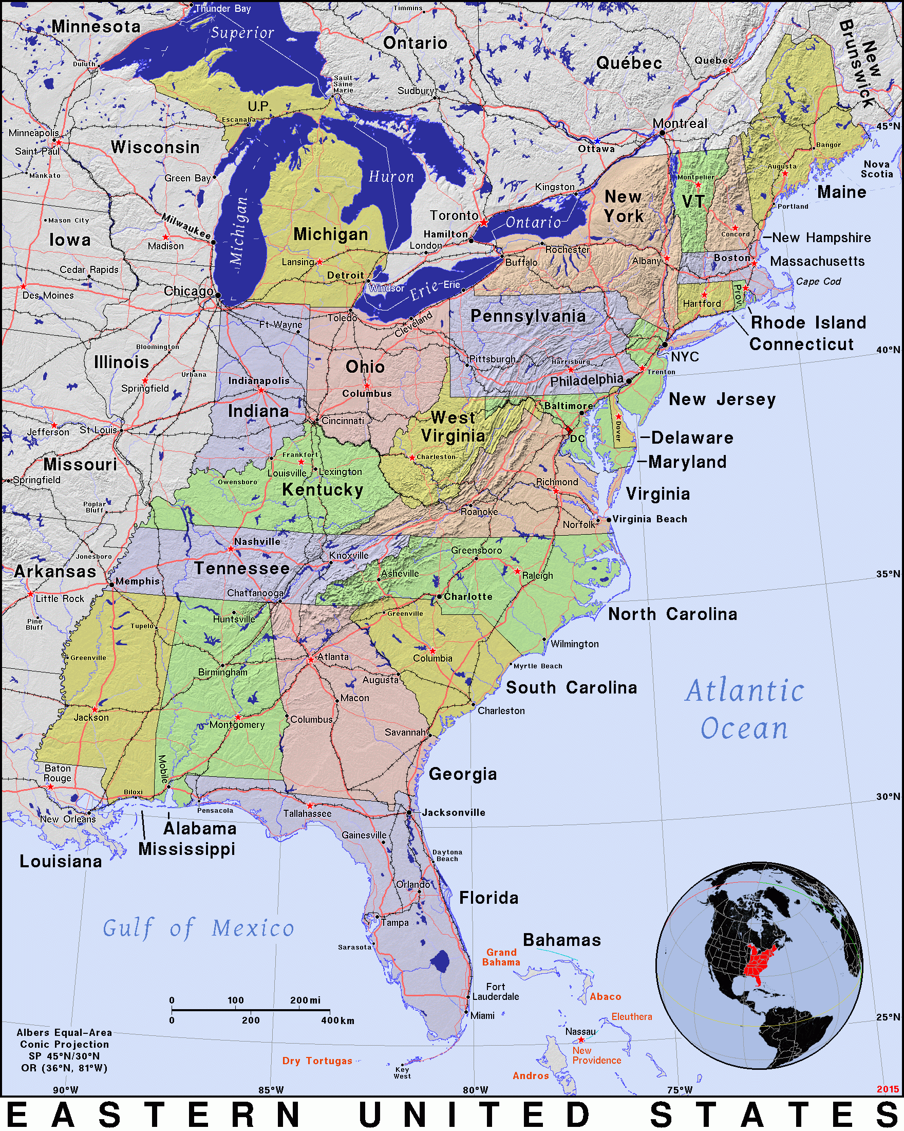East Coast Map Printable