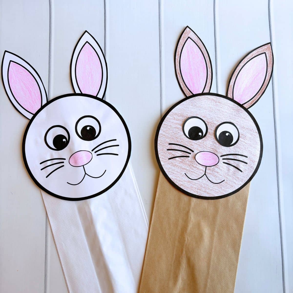 Printable Free Paper Bag Bunny Template
