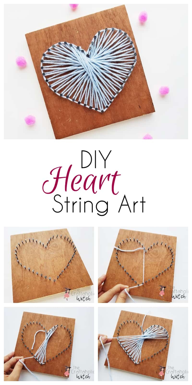 Easy DIY Heart String Art For Beginners Free Template 