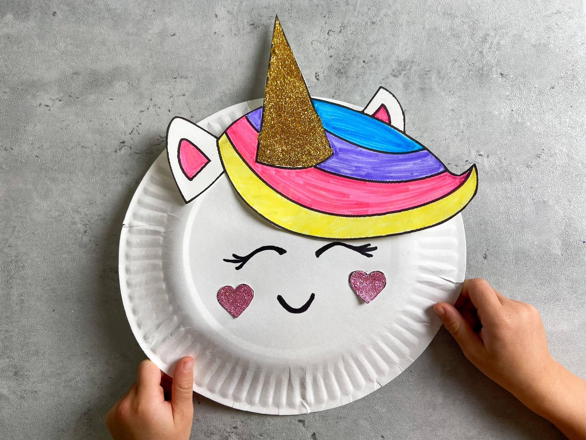 Easy Unicorn Paper Plate Kids Craft Free Printable Raising Veggie Lovers