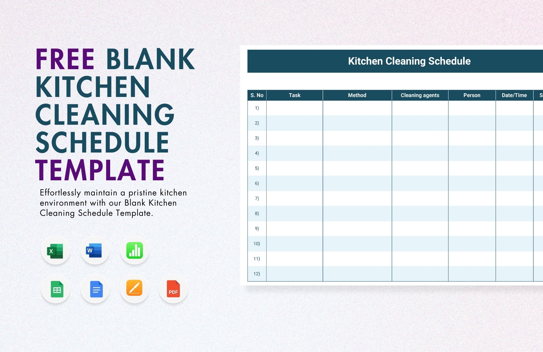 Editable Cleaning Schedule Templates In Excel To Download