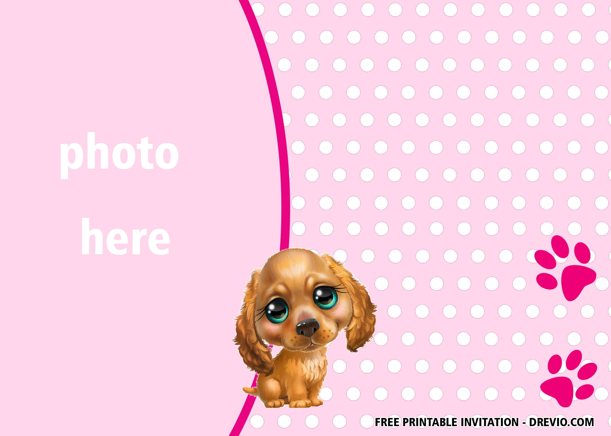 Printable Free Dog Party Invitation Template
