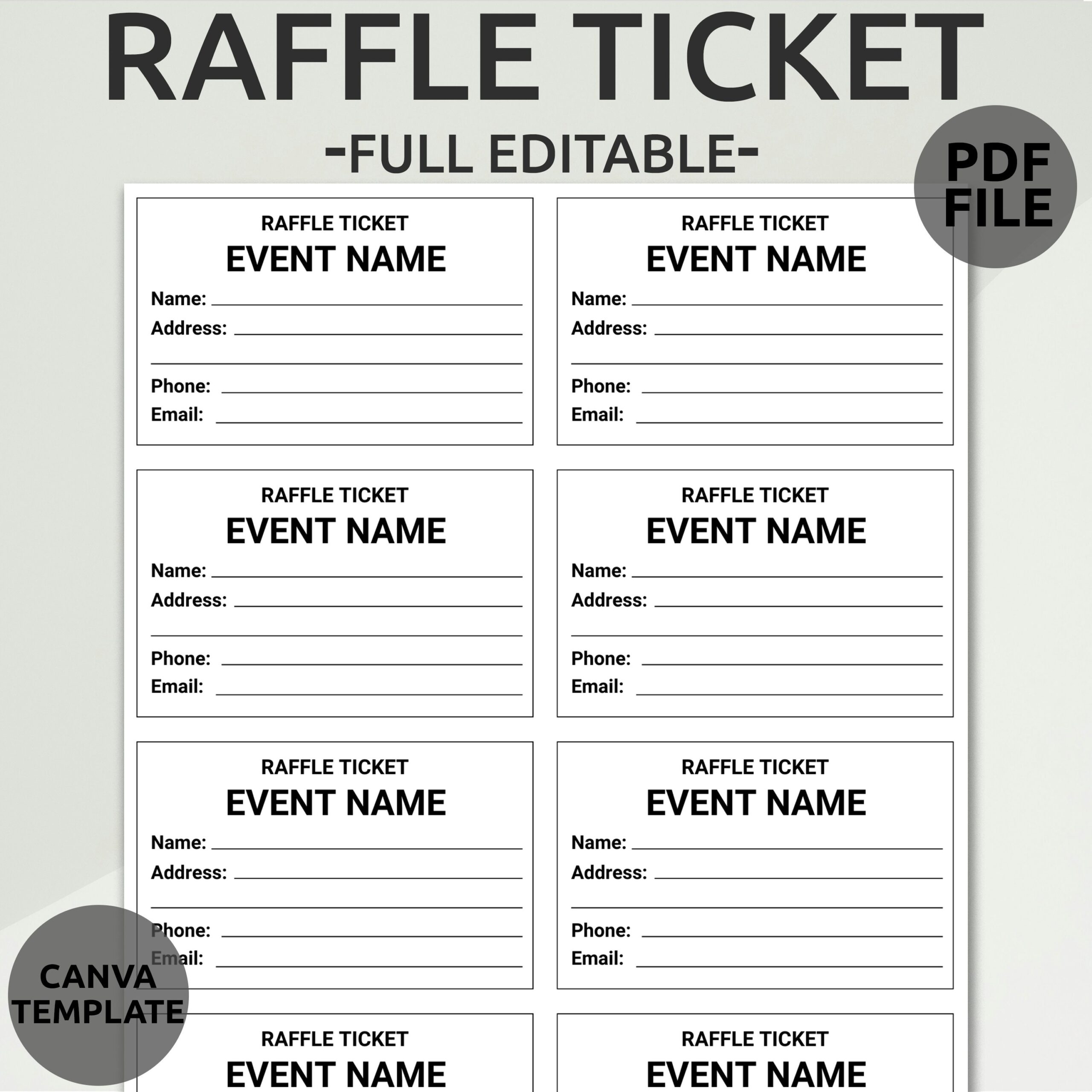 Raffle Ticket Template Free Printable Pdf