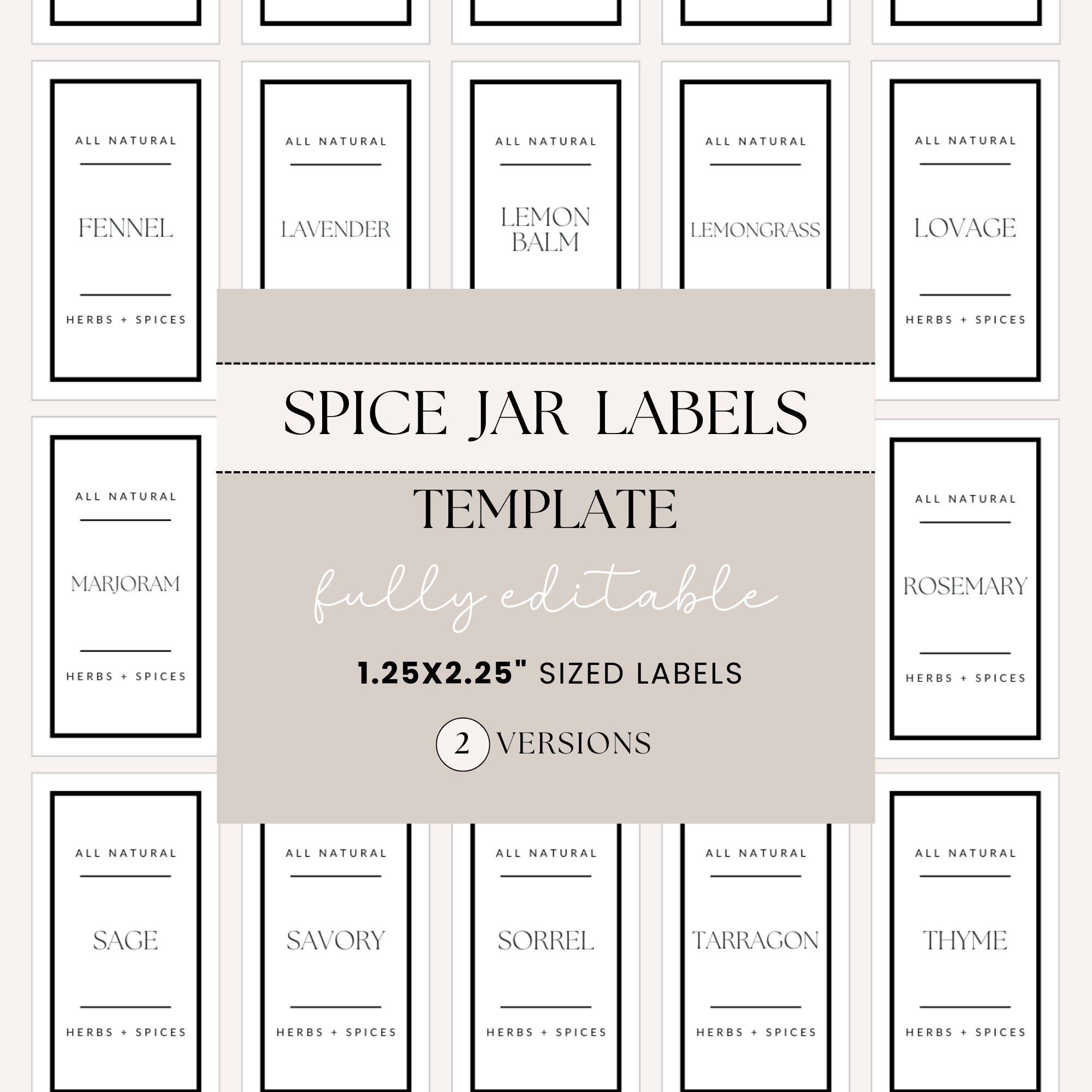 Free Printable Spice Label Template