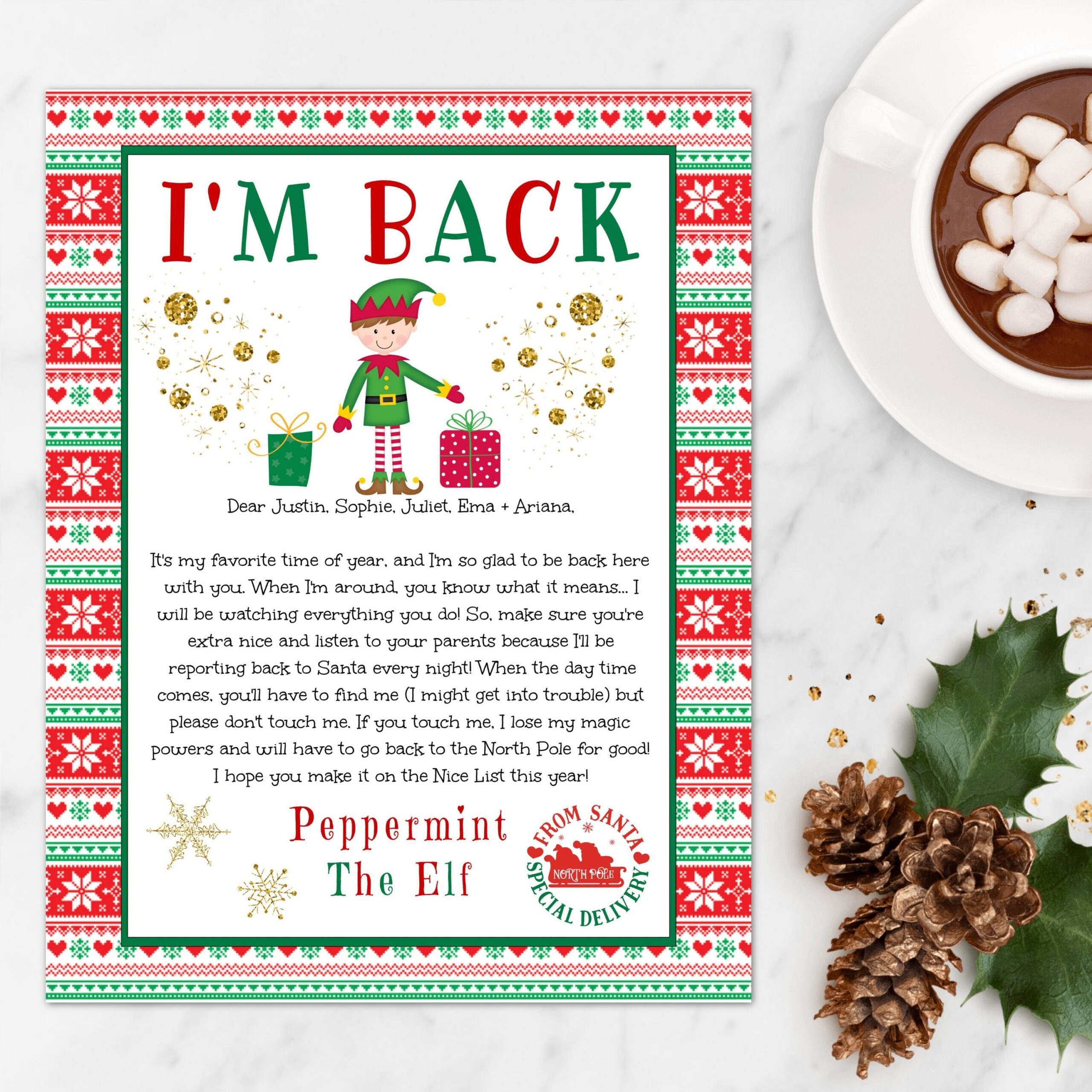 Elf Arrival Letter Template Editable I m Back Christmas Letter 