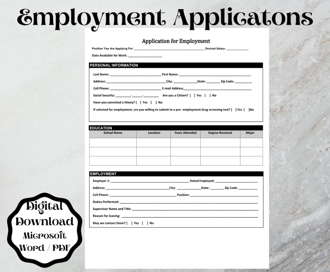 Free Printable Job Application Form Pdf Free Printable Job Application Form Pdf
