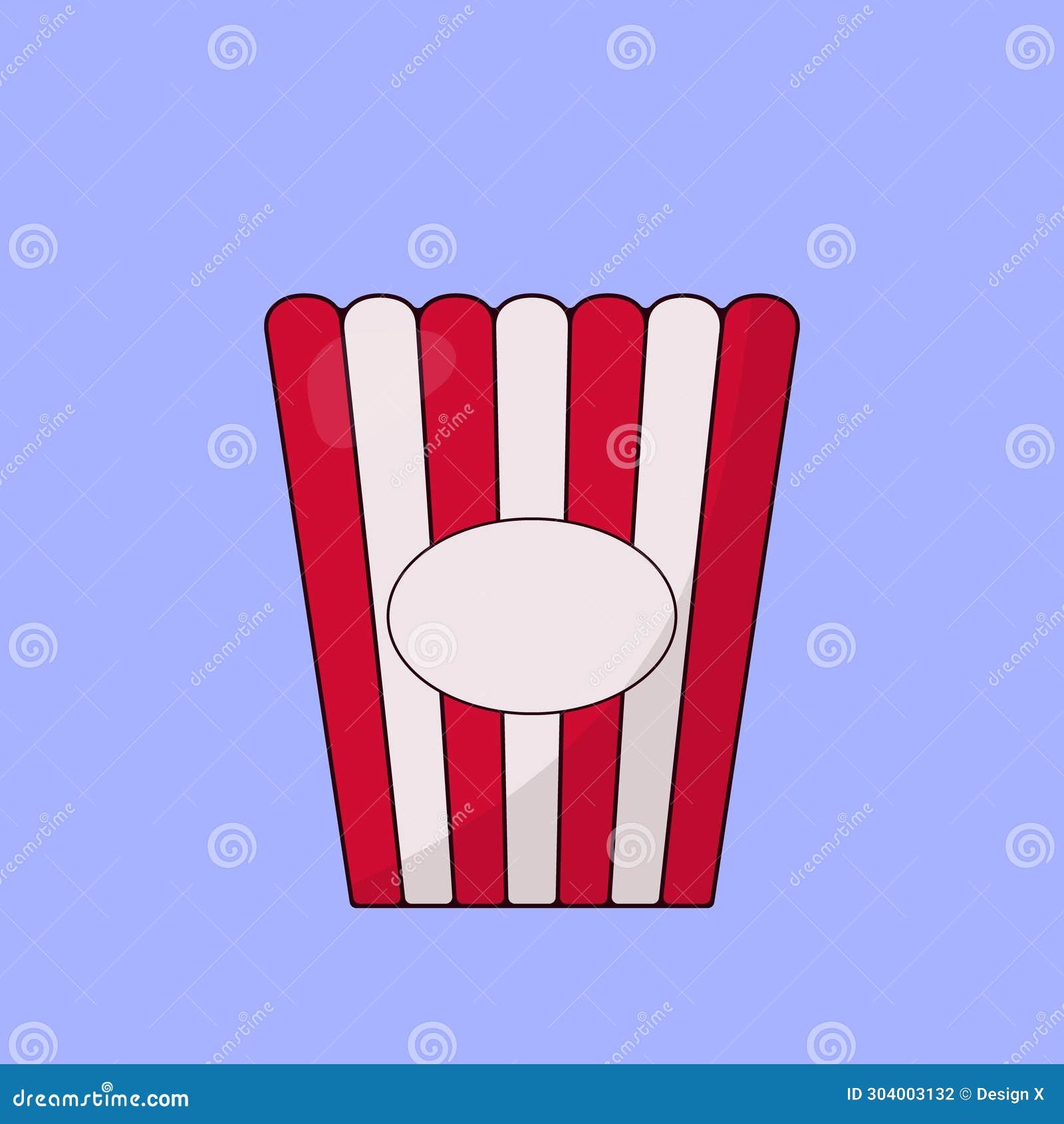 Empty Popcorn Box Vector Illustration Popcorn Icon Stock Vector 