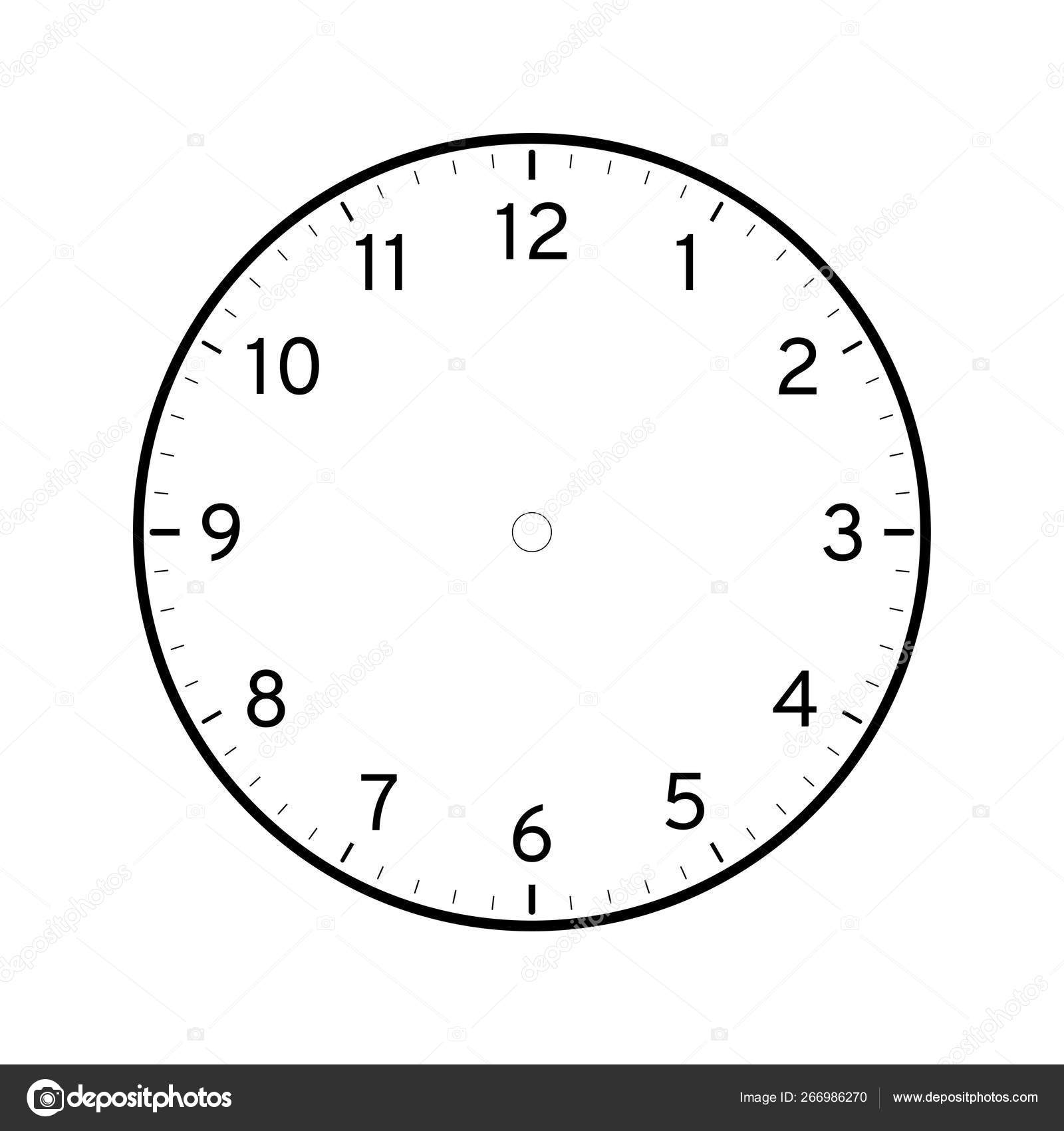 Empty Printable Clock Face Template Isolated White Background Stock Vector By Andramin 266986270