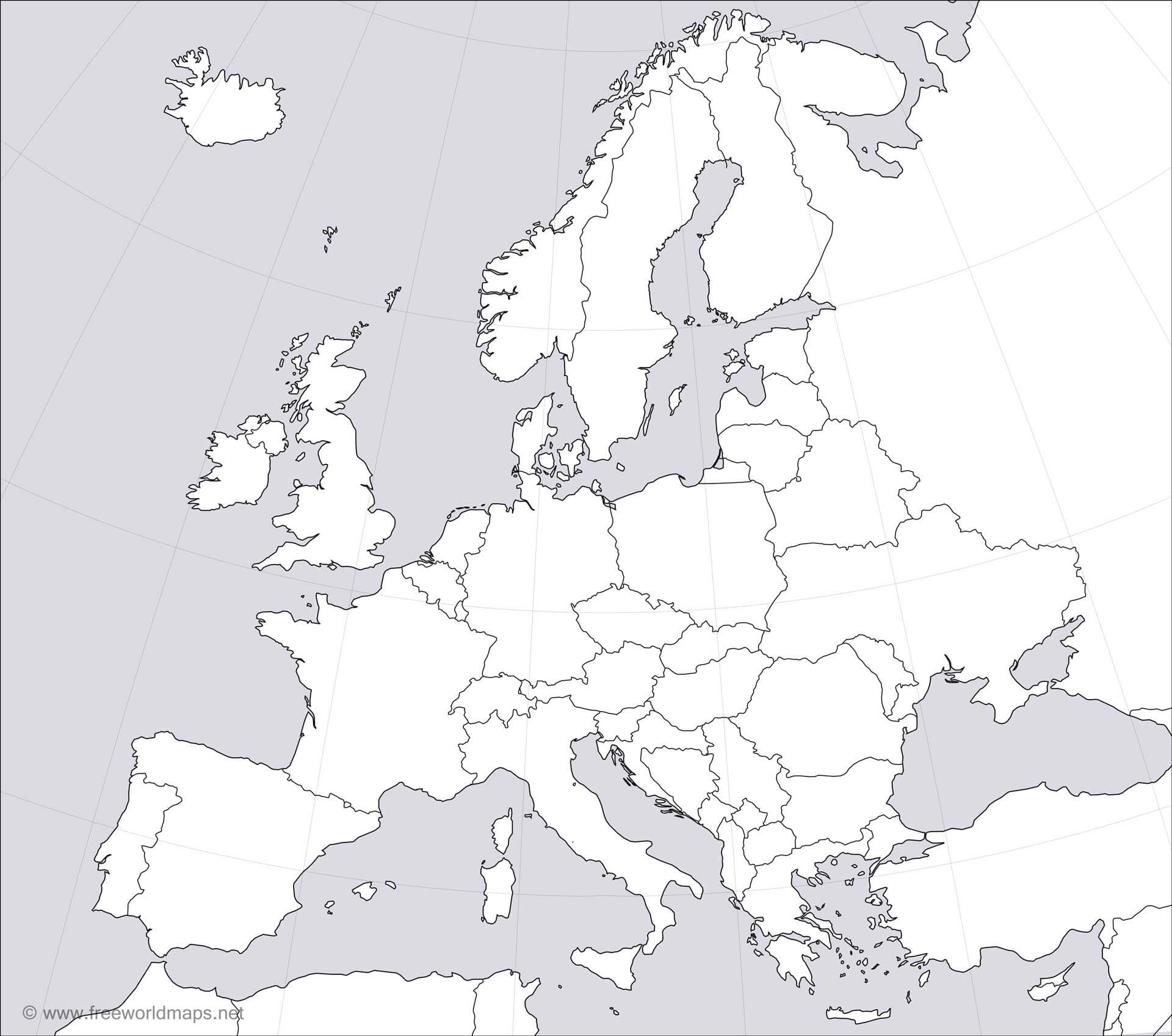Europe Blank Map Worksheets Library
