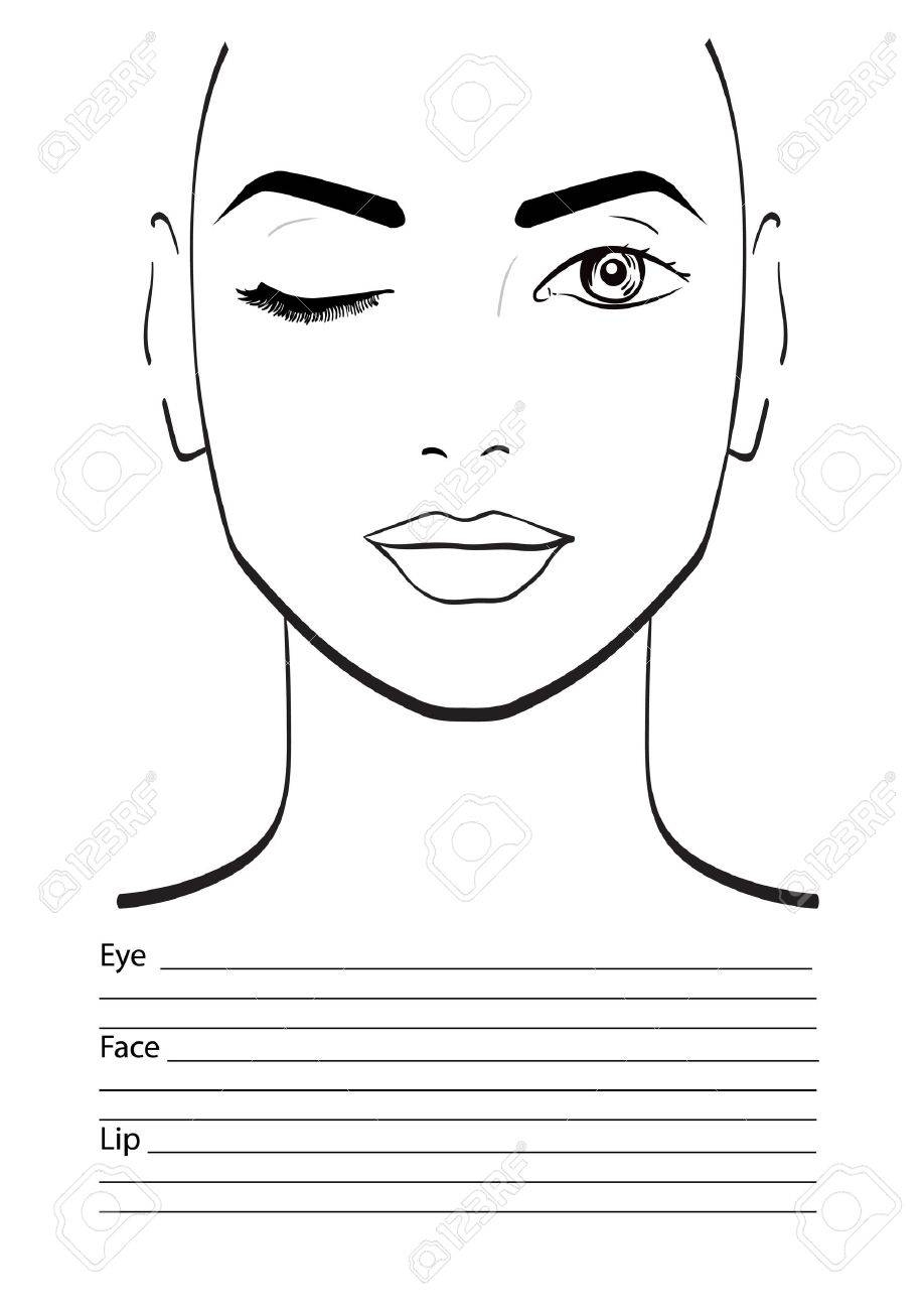 Face Chart Makeup Artist Blank Template Vector Illustration Stock Photo Picture And Royalty Free Image Image 61056423 