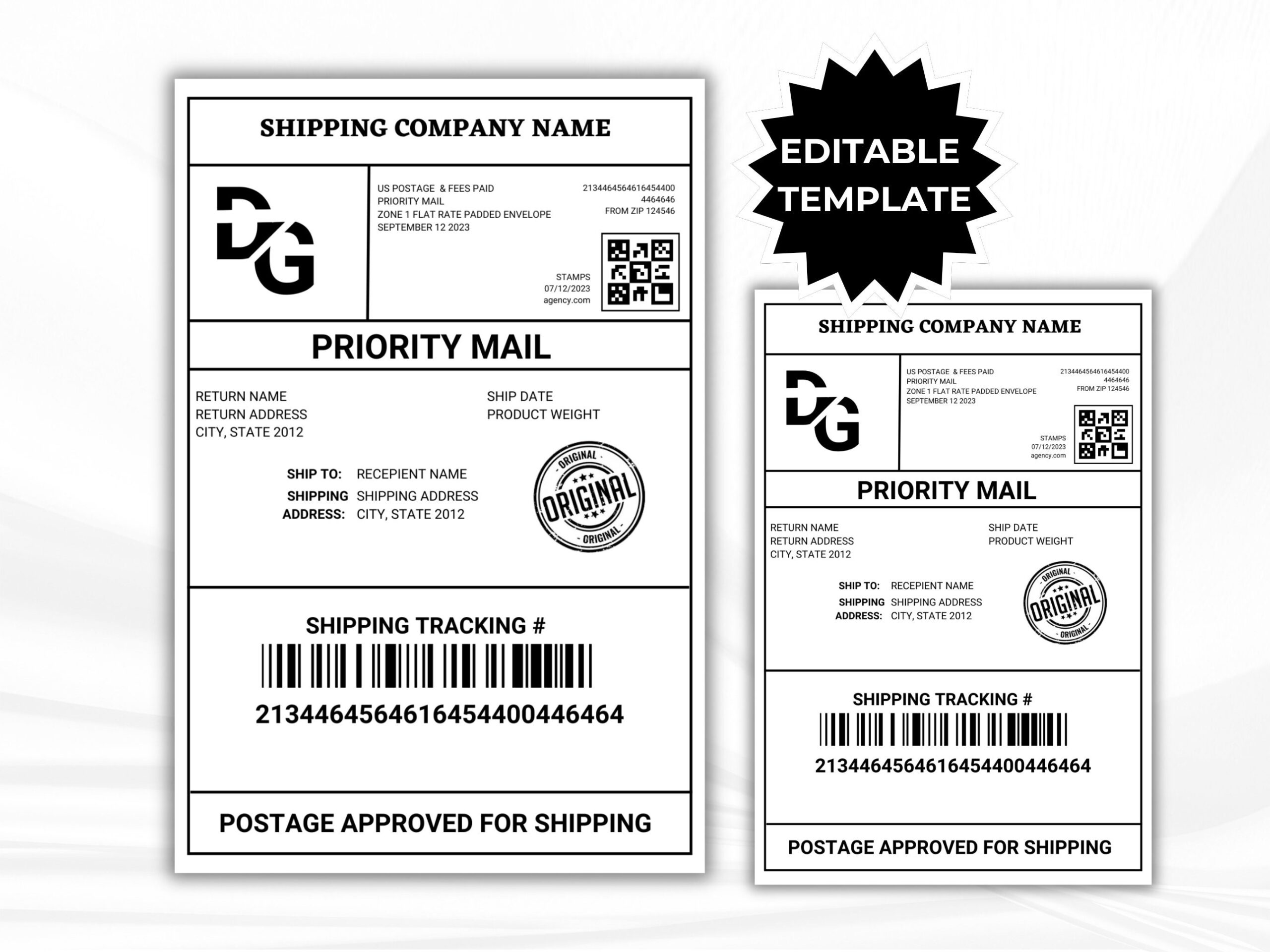 Fake Shipping Label Template Fake Mail Shipping Label Template Mail Label Editable Personalized Mail Label Editable Shipping Label 4x6