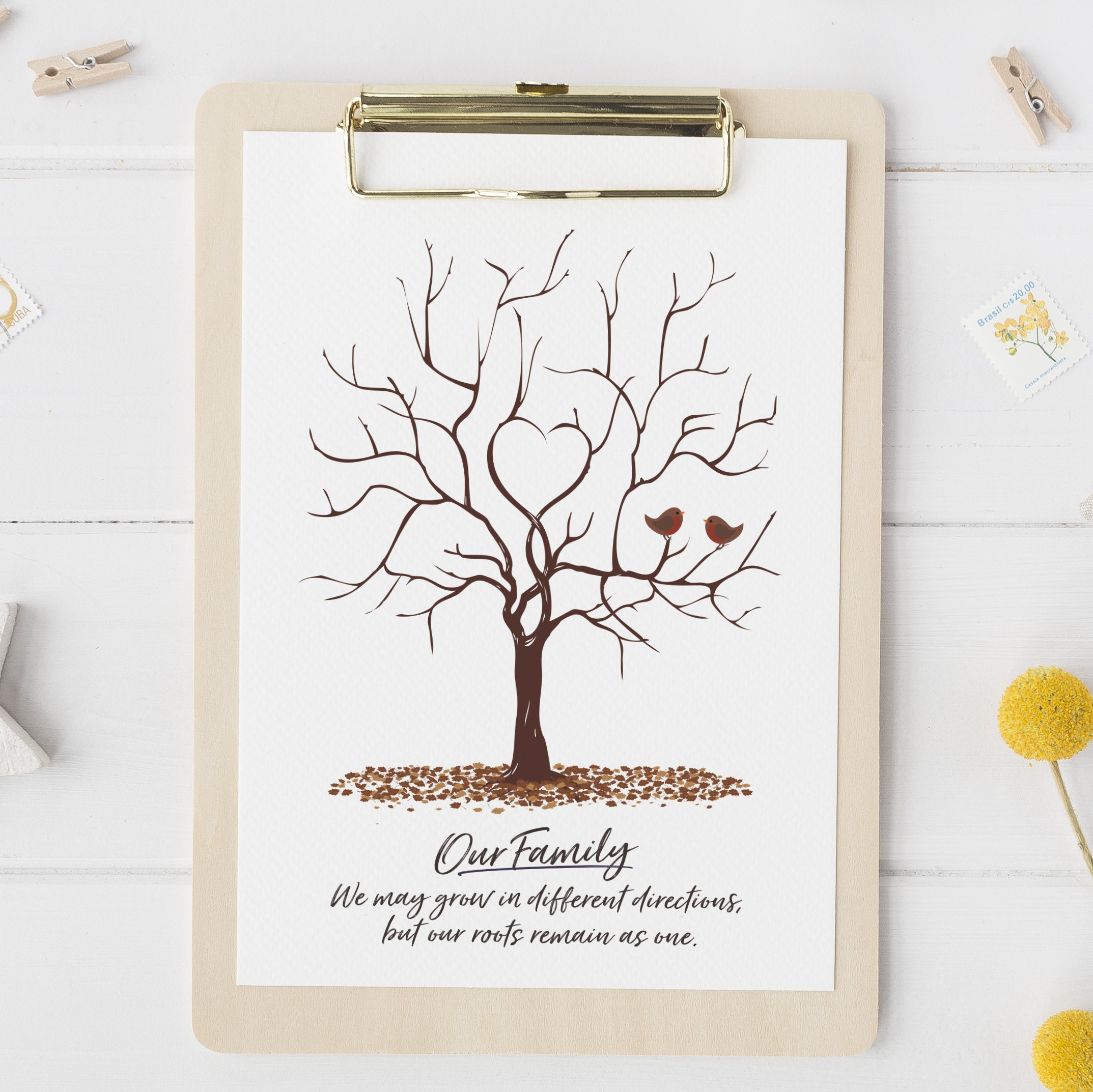 Family Fingerprint Tree Printable Birthday Party Decor 