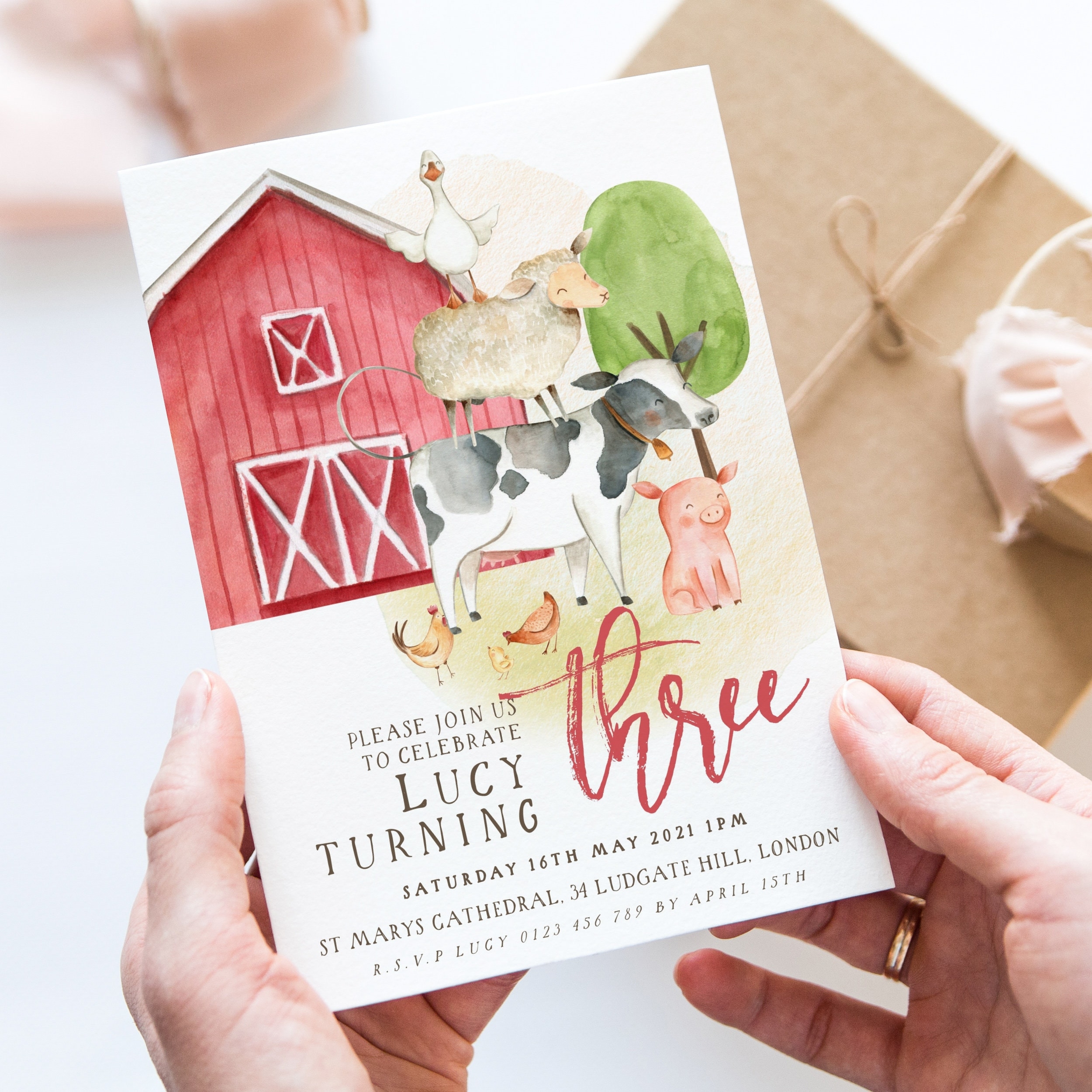 Printable Farm Animal Invitation Template Free