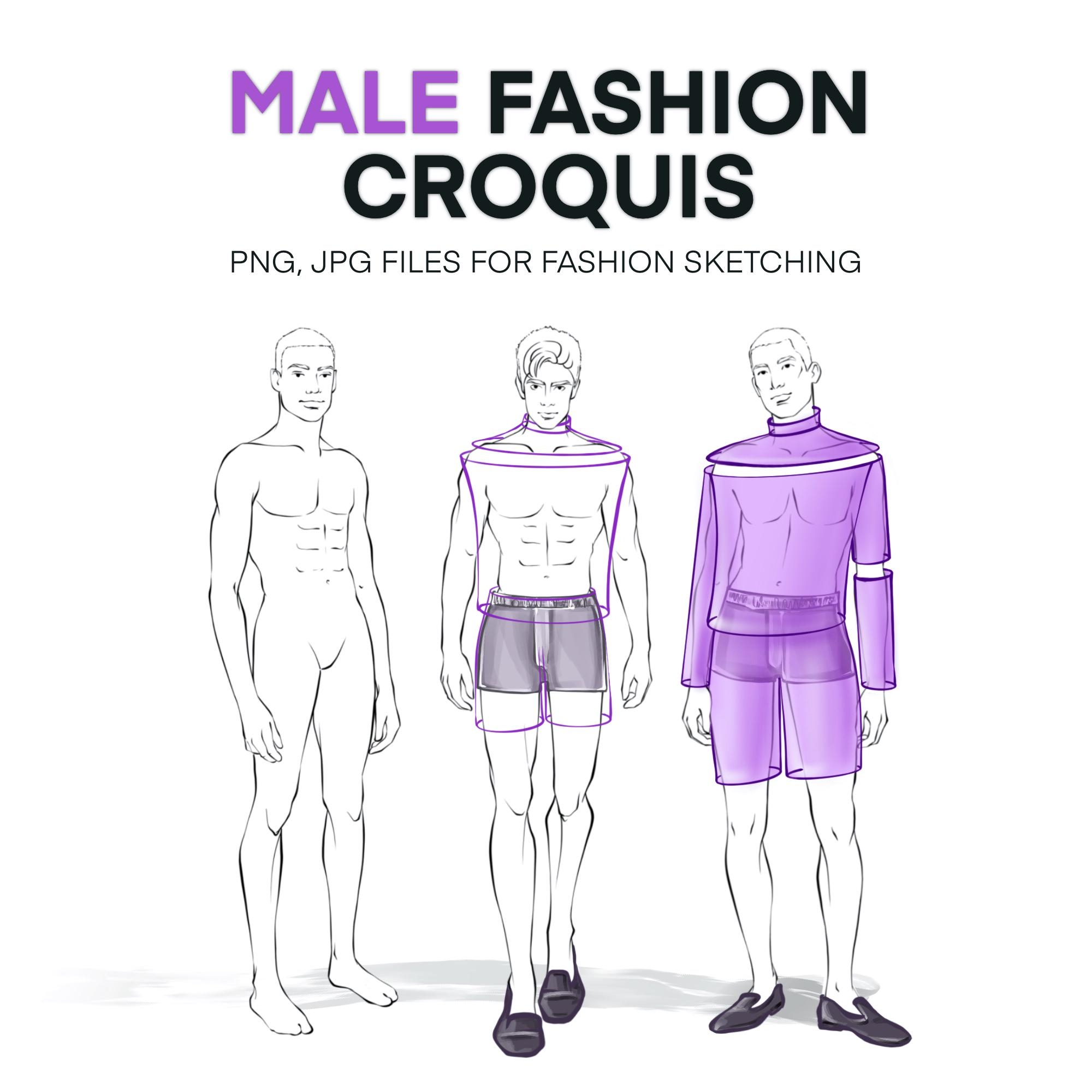 Fashion Template Male Athletic Fashion Croquis Male Body 