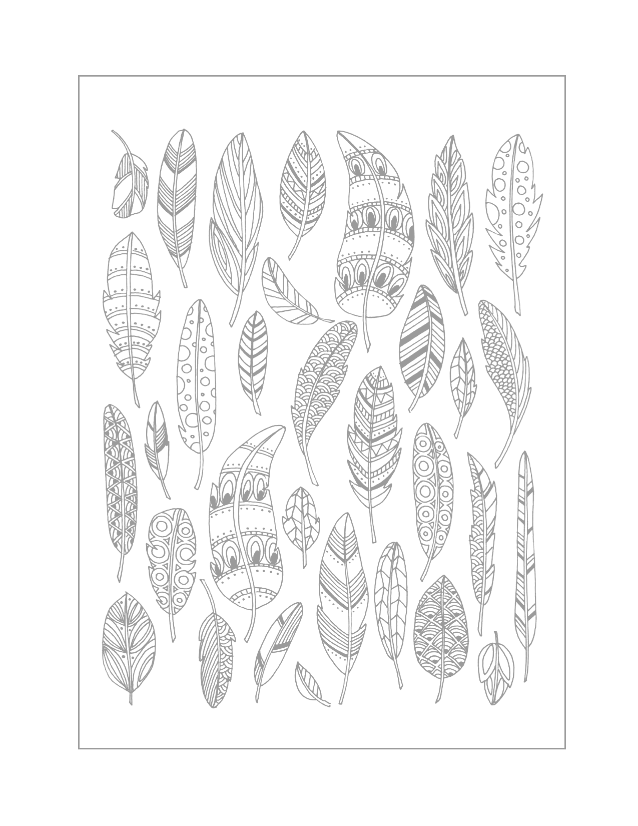 Feather Coloring Template Free Printable