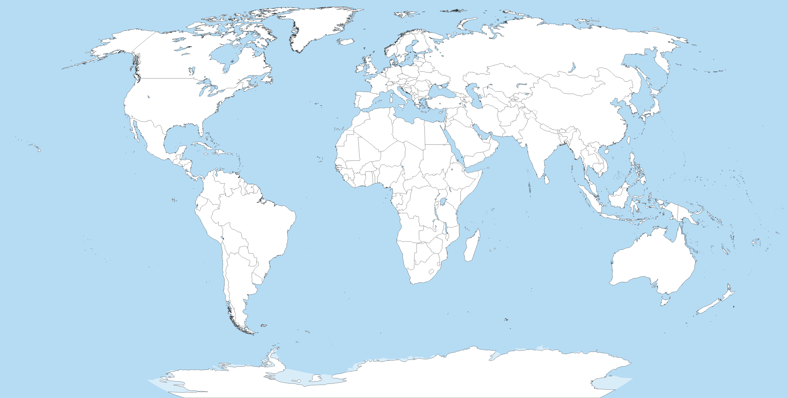 File A Large Blank World Map With Oceans Marked In Blue PNG