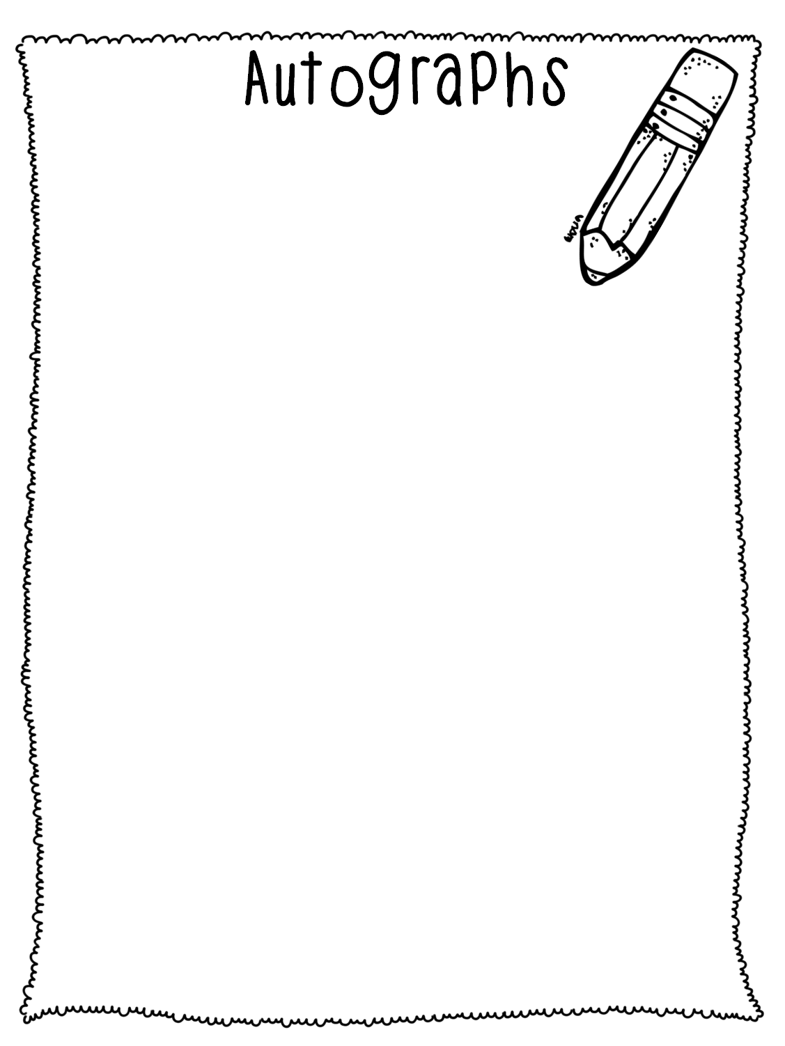 Free Printable Autograph Page Template