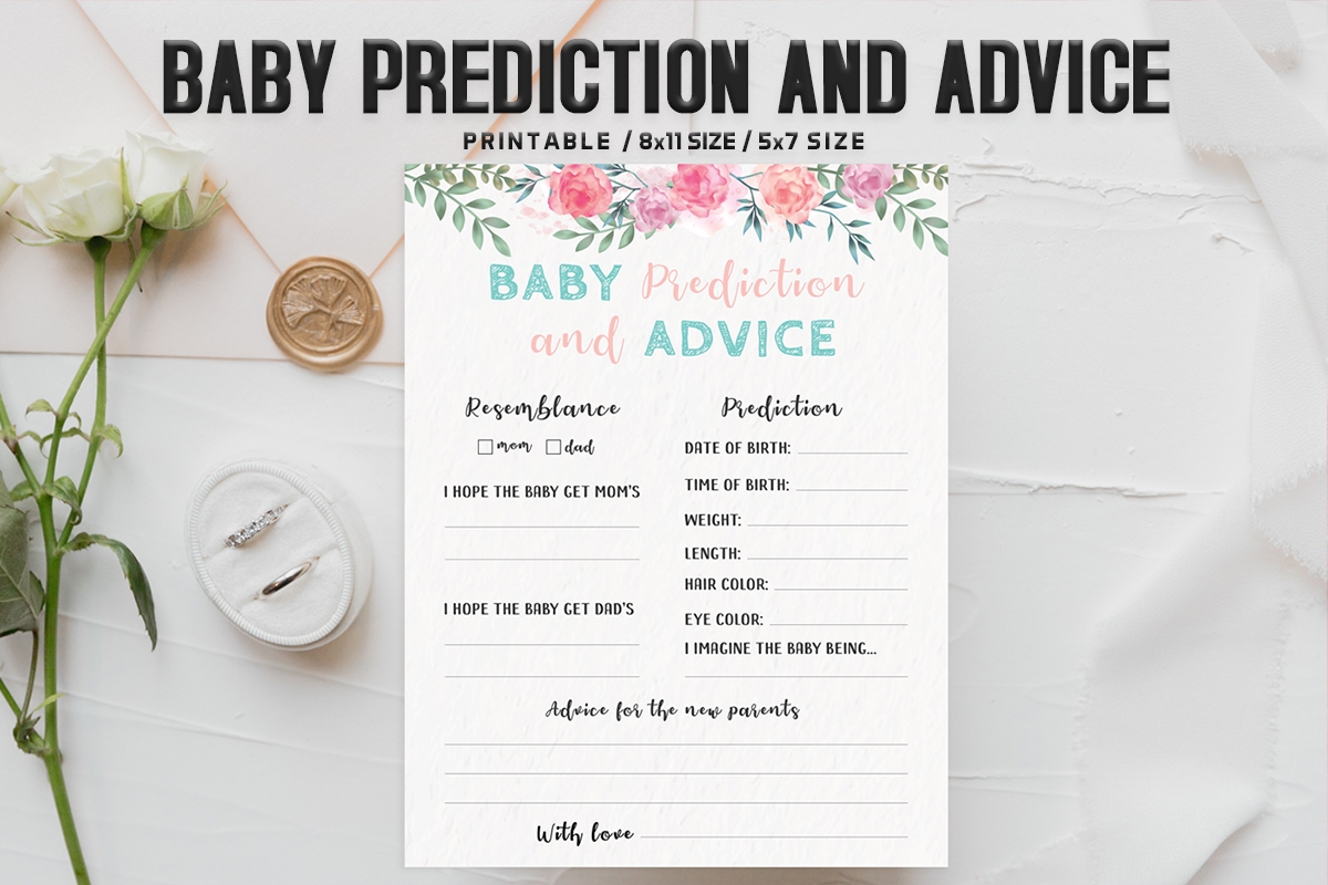 Floral Baby Prediction And Advice Printable Free Download