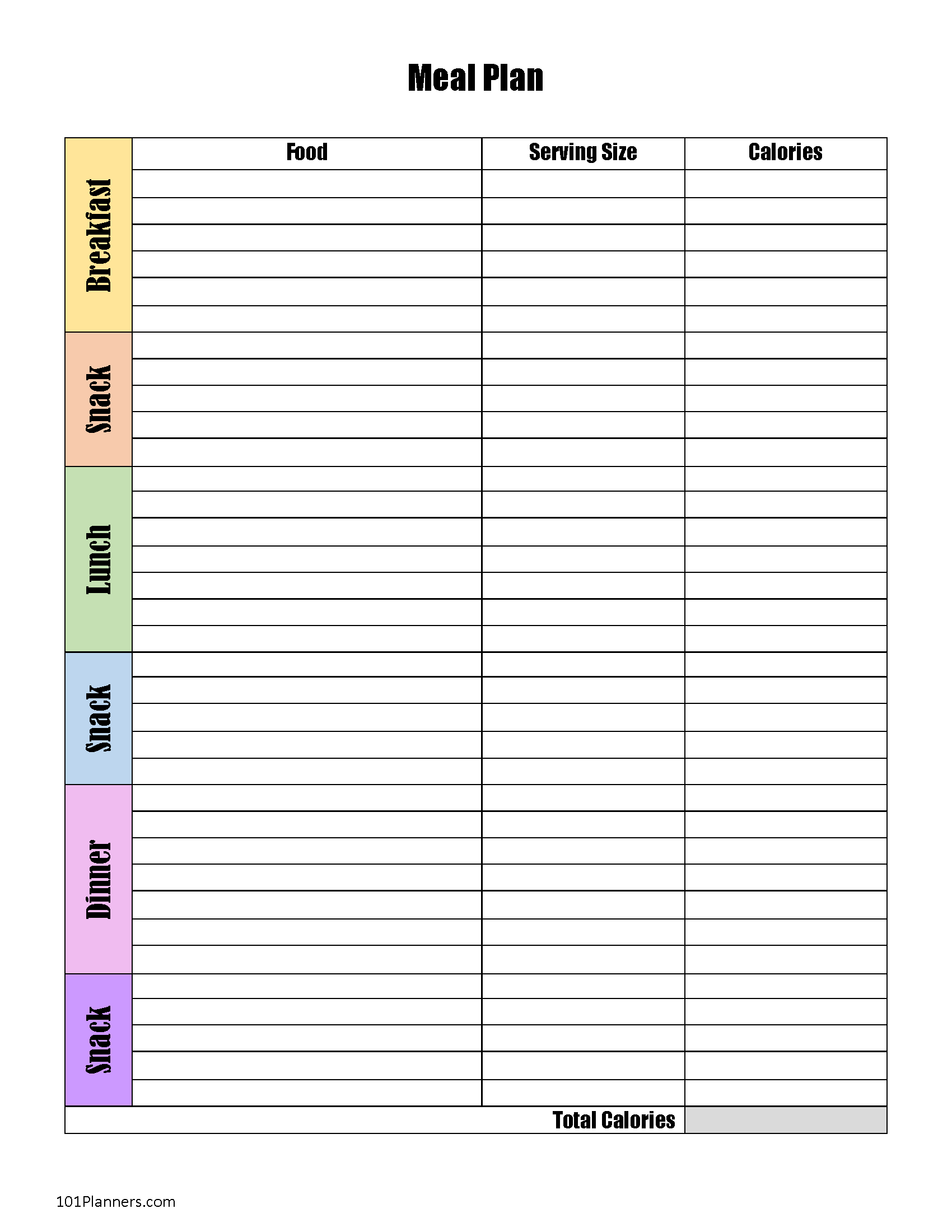 Food Diary Template Free Printable Track Food And Water Intake