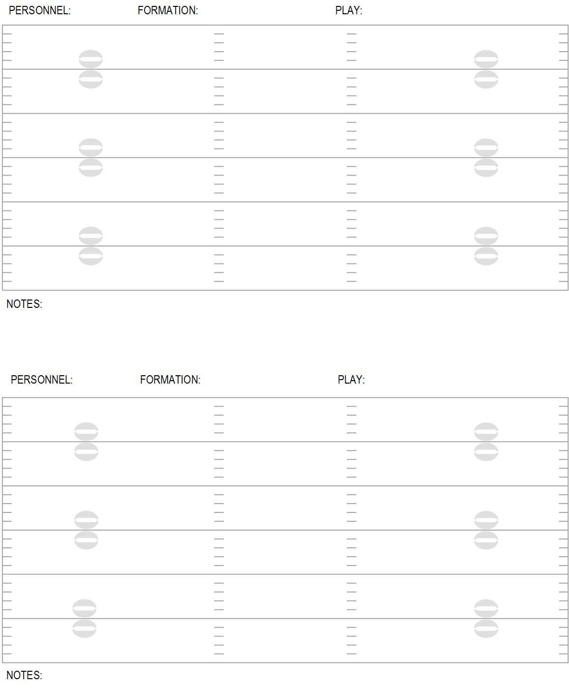 Football Playbook Blank Play Sheets Four Different Templates For