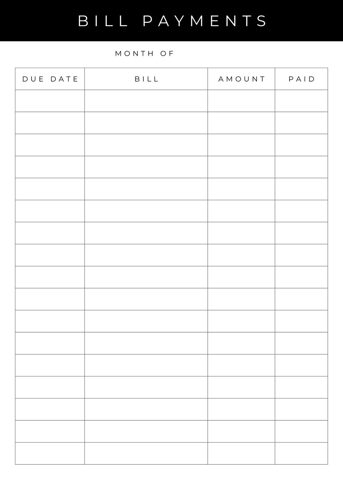 Free Printable Weekly Paycheck Budget Template
