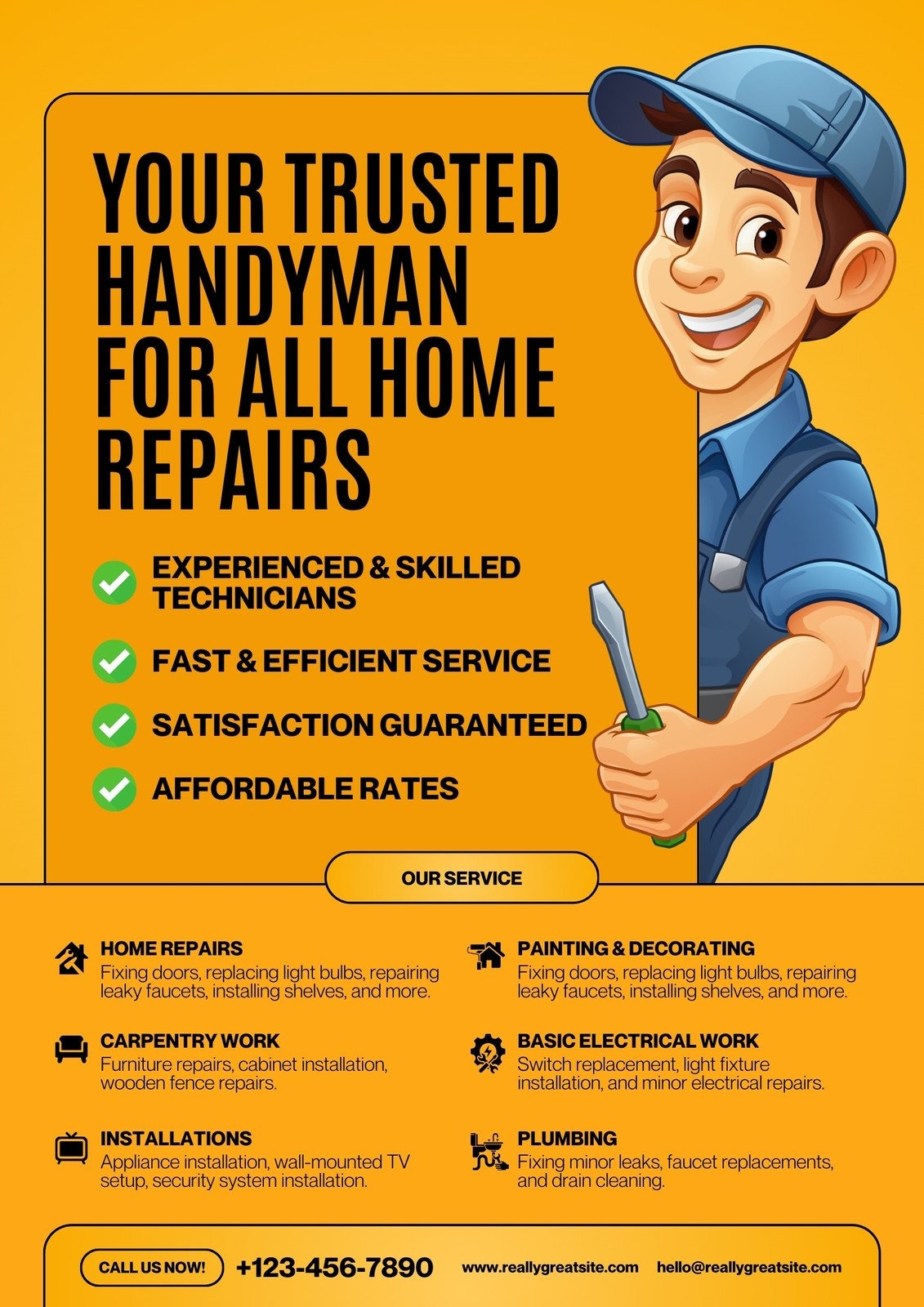 Free And Customizable Handyman Templates Canva