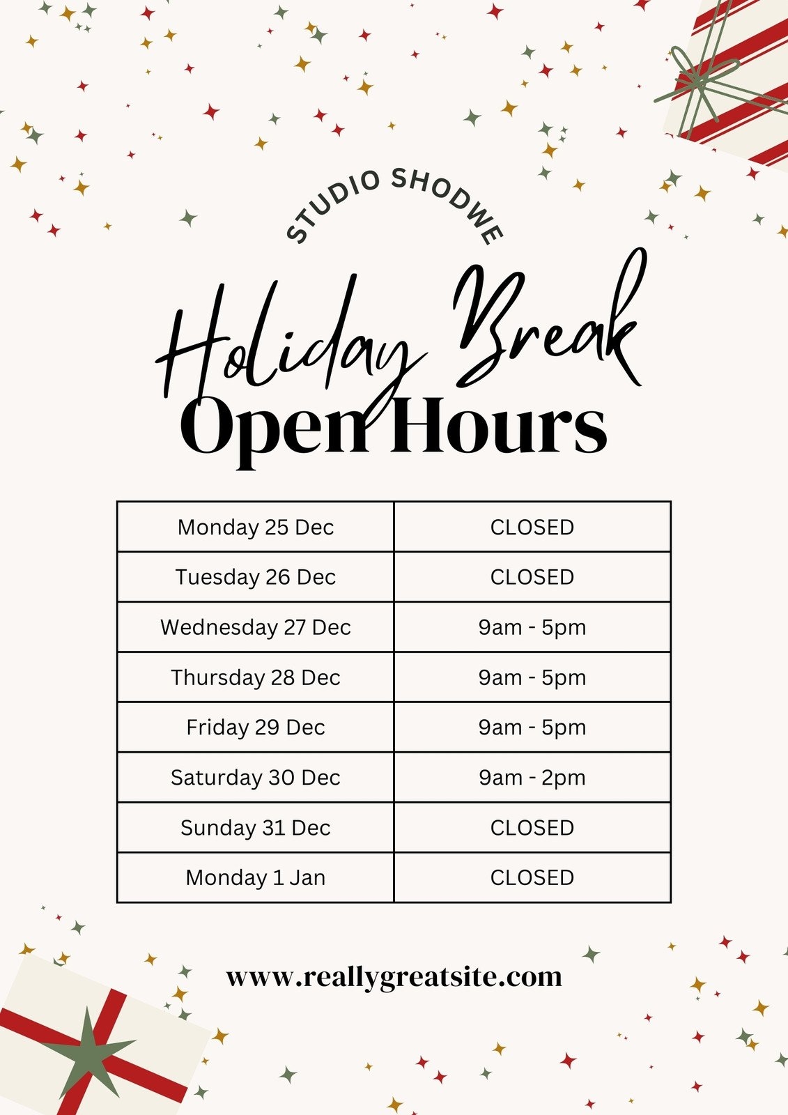 Free And Customizable Holiday Templates